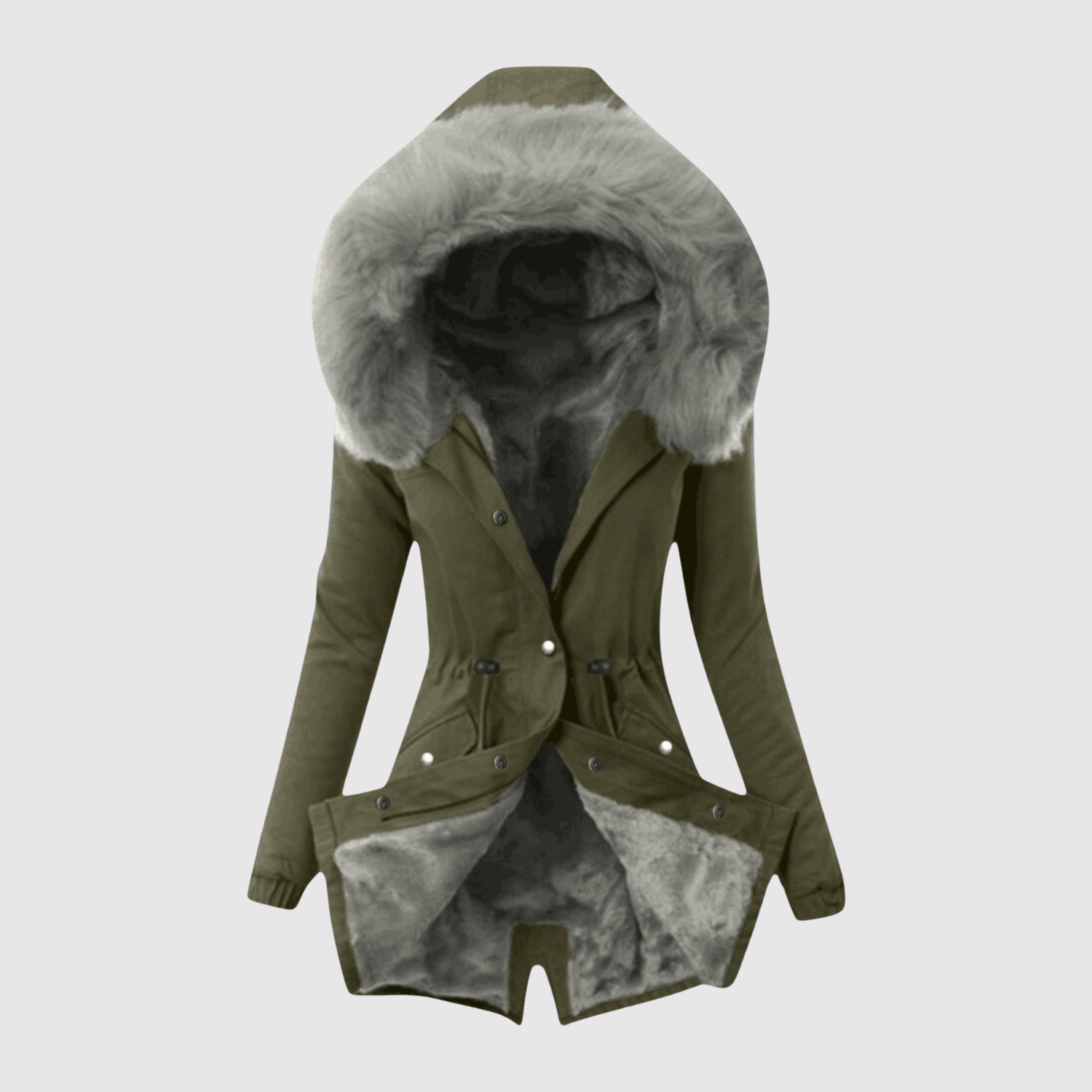Jelena – Veste asymétrique en simili cuir avec coutures en bandes