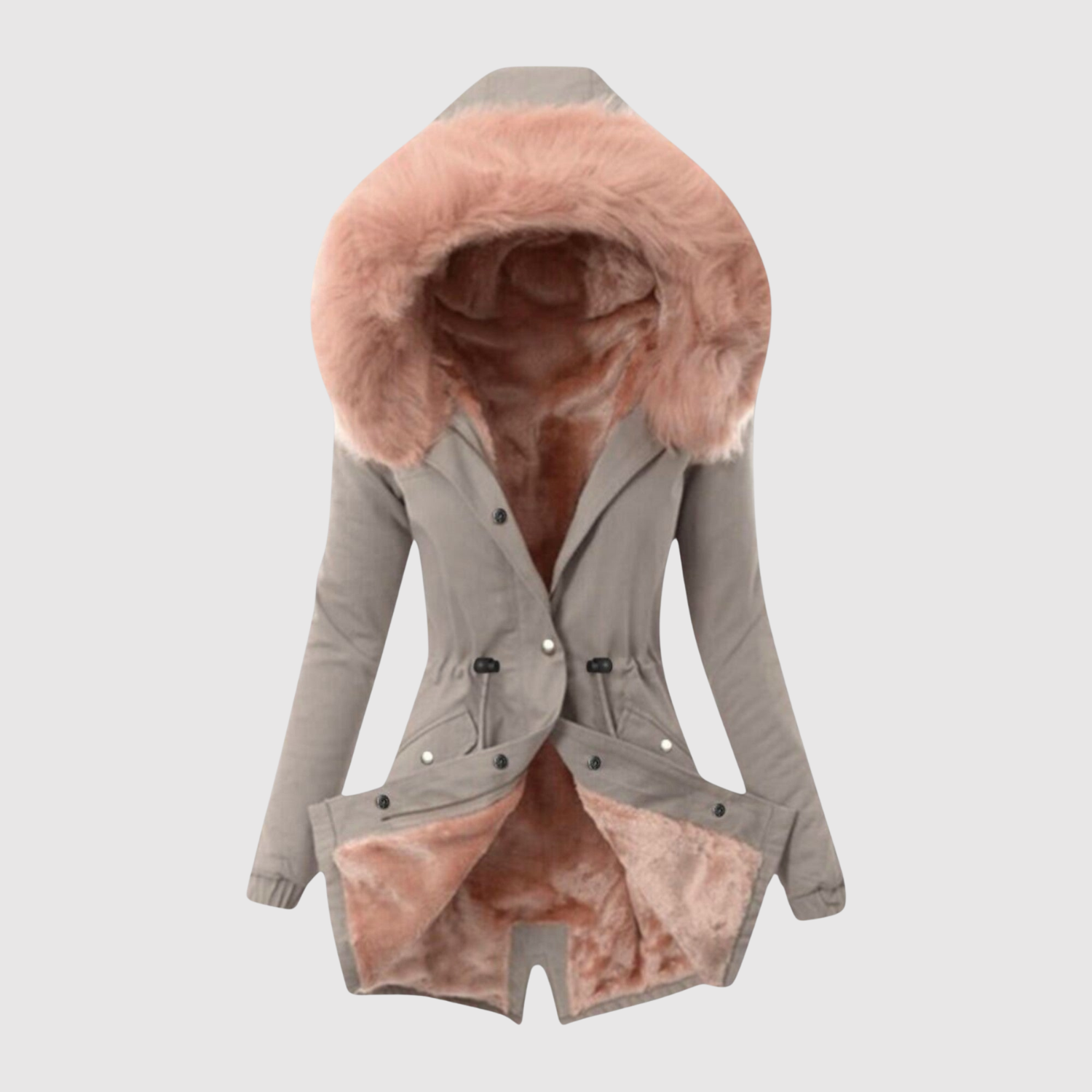 Jelena – Veste asymétrique en simili cuir avec coutures en bandes