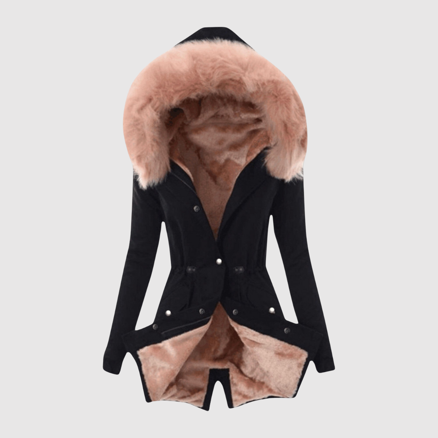 Jelena – Veste asymétrique en simili cuir avec coutures en bandes