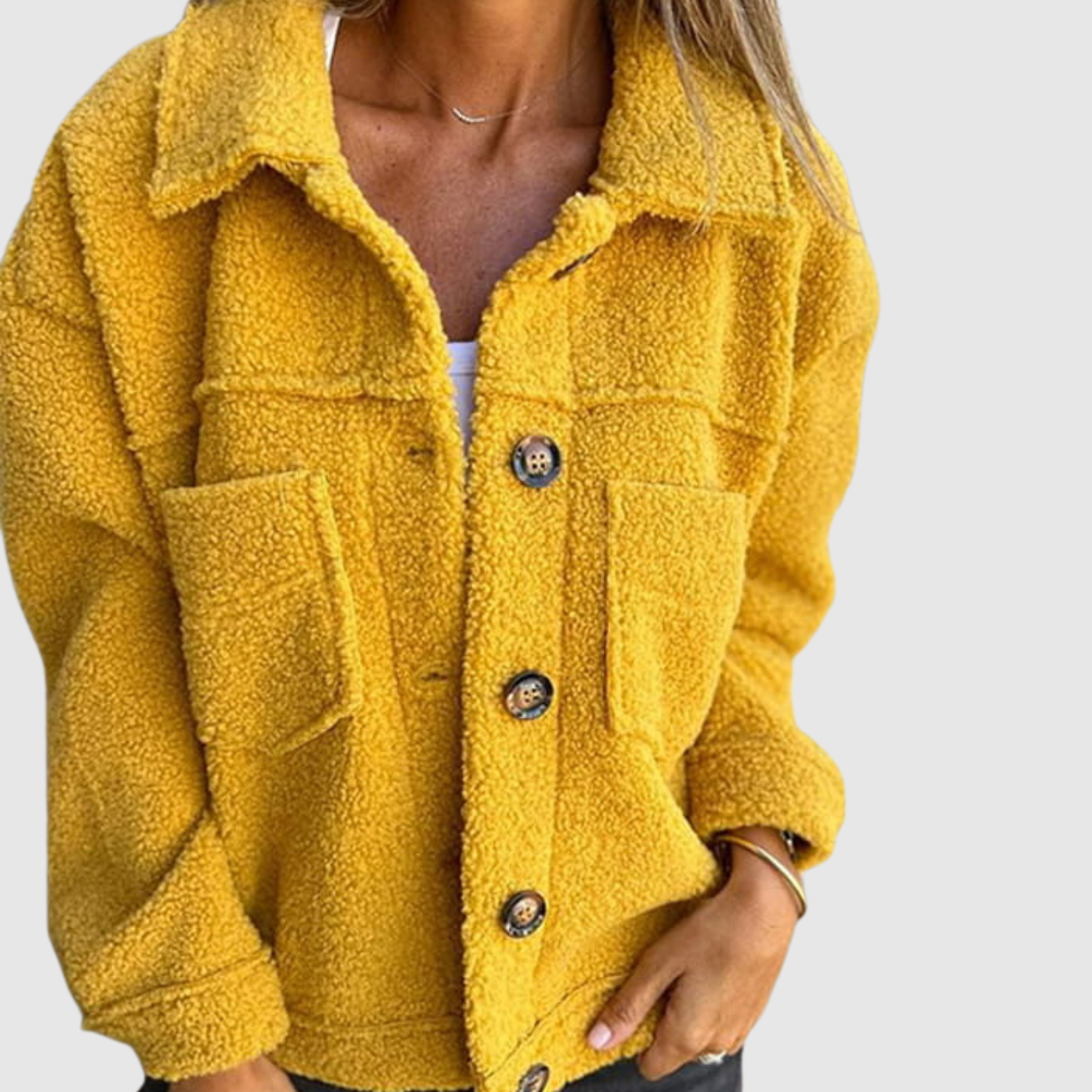 Elena - Veste teddy pour femmes avec poches et boutons