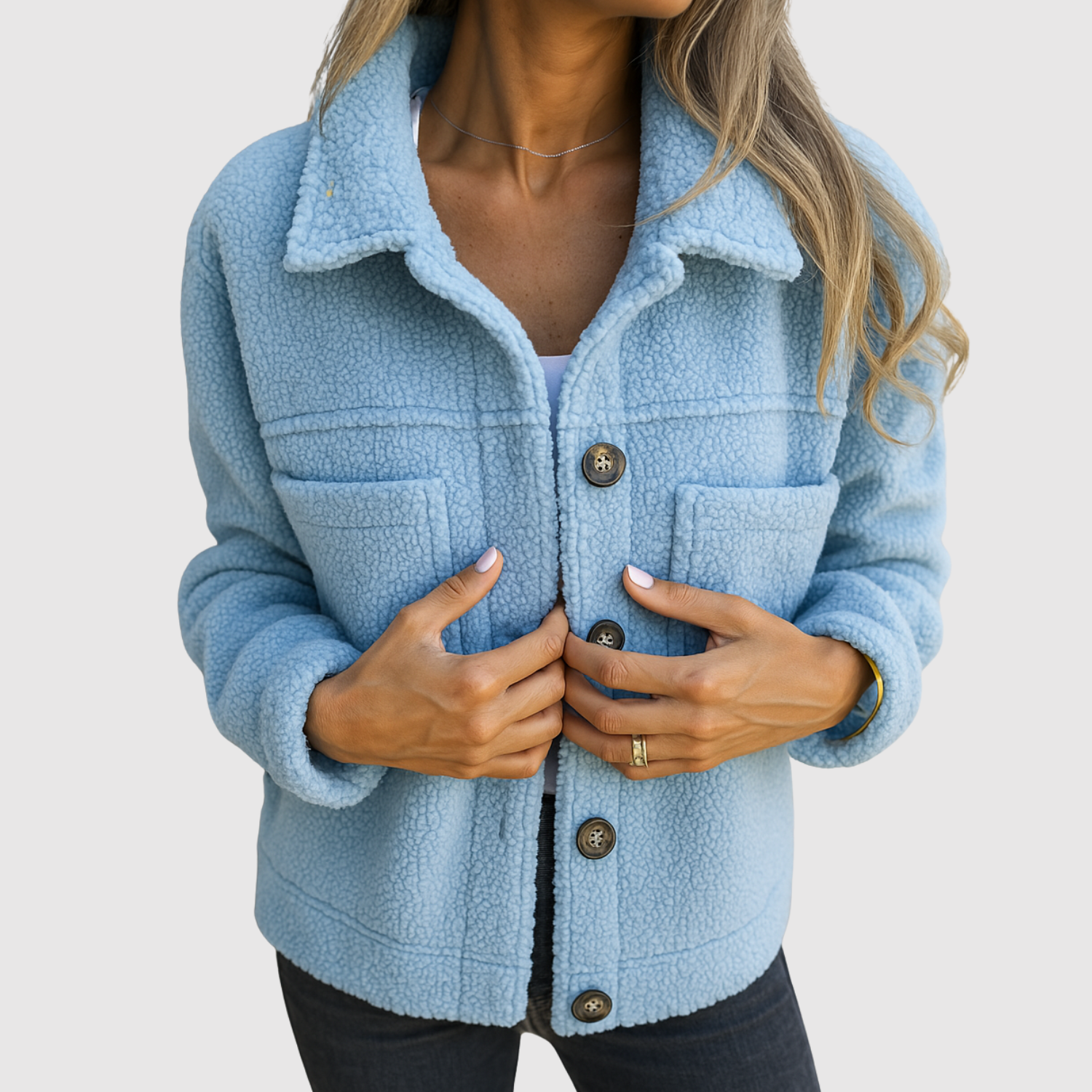 Elena - Veste teddy pour femmes avec poches et boutons