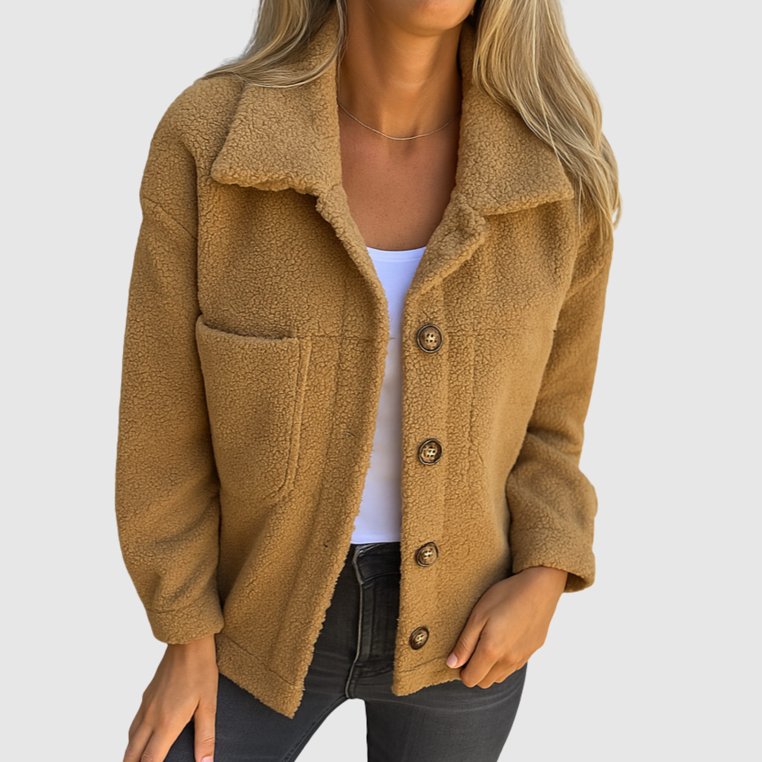 Elena - Veste teddy pour femmes avec poches et boutons