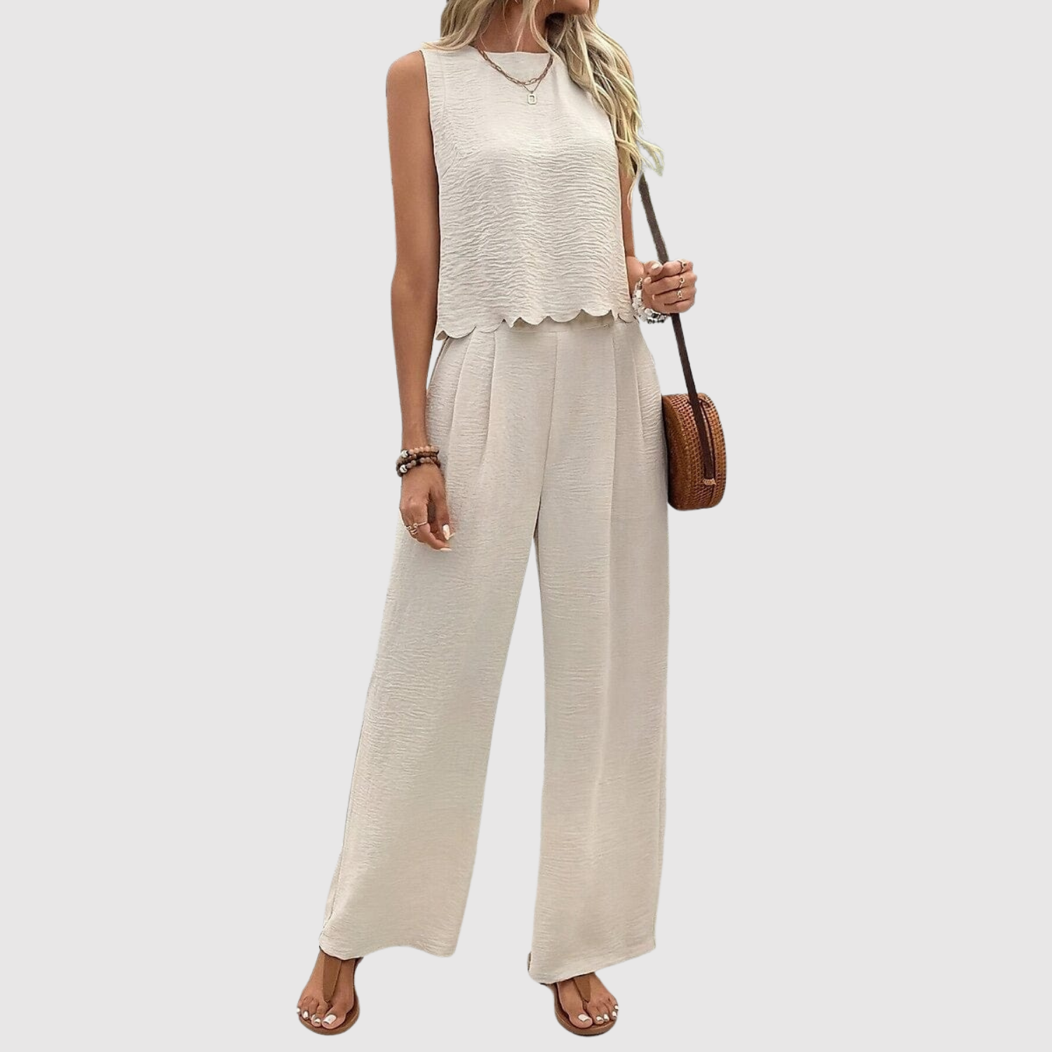 Inès – Ensemble élégant avec un pantalon ample