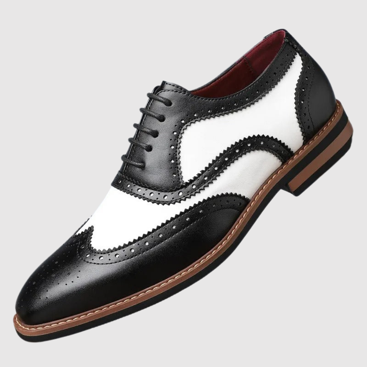 Viktor – Chaussures pour hommes en cuir bicolore avec détails brodés