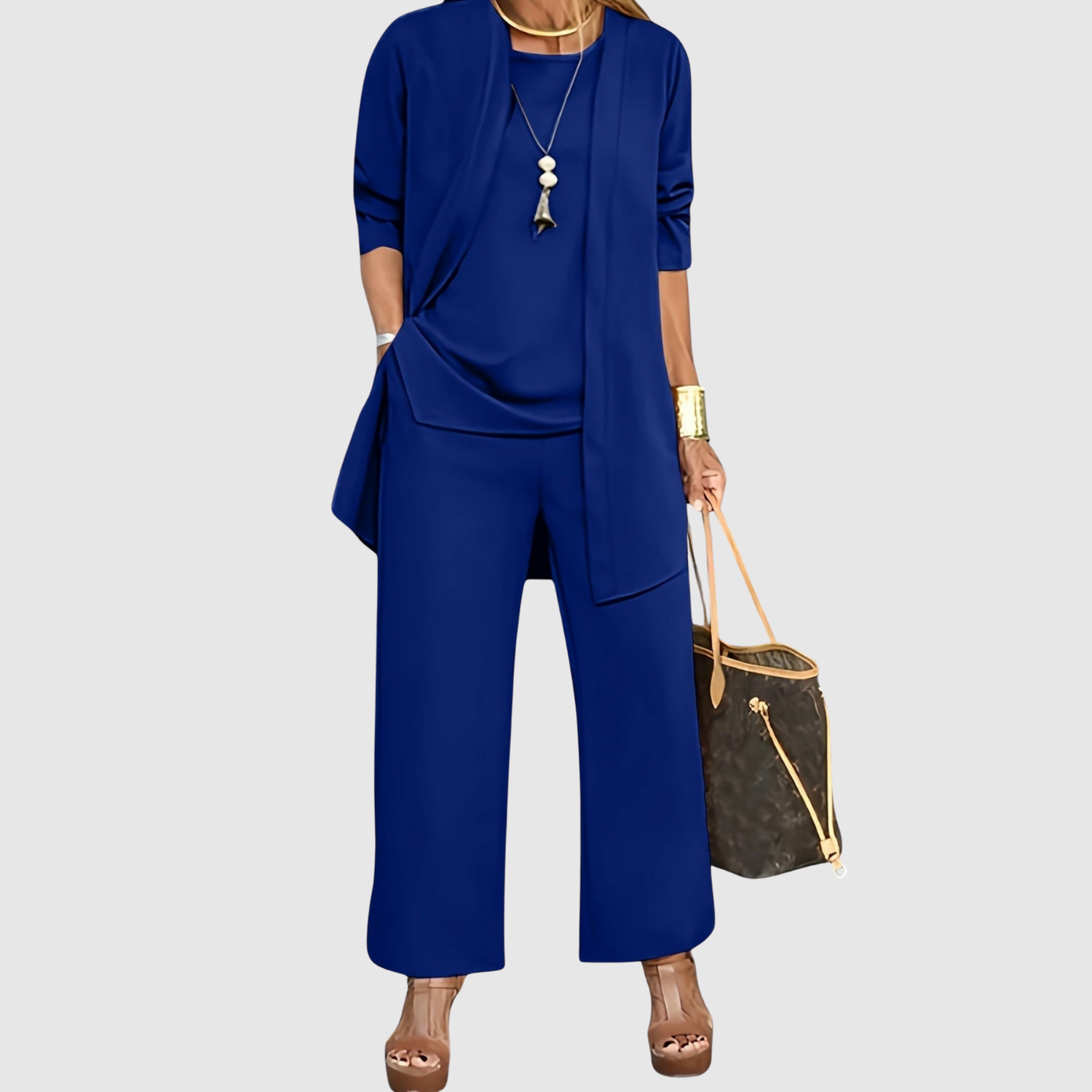 Inès – Ensemble à manches courtes et pantalon droit