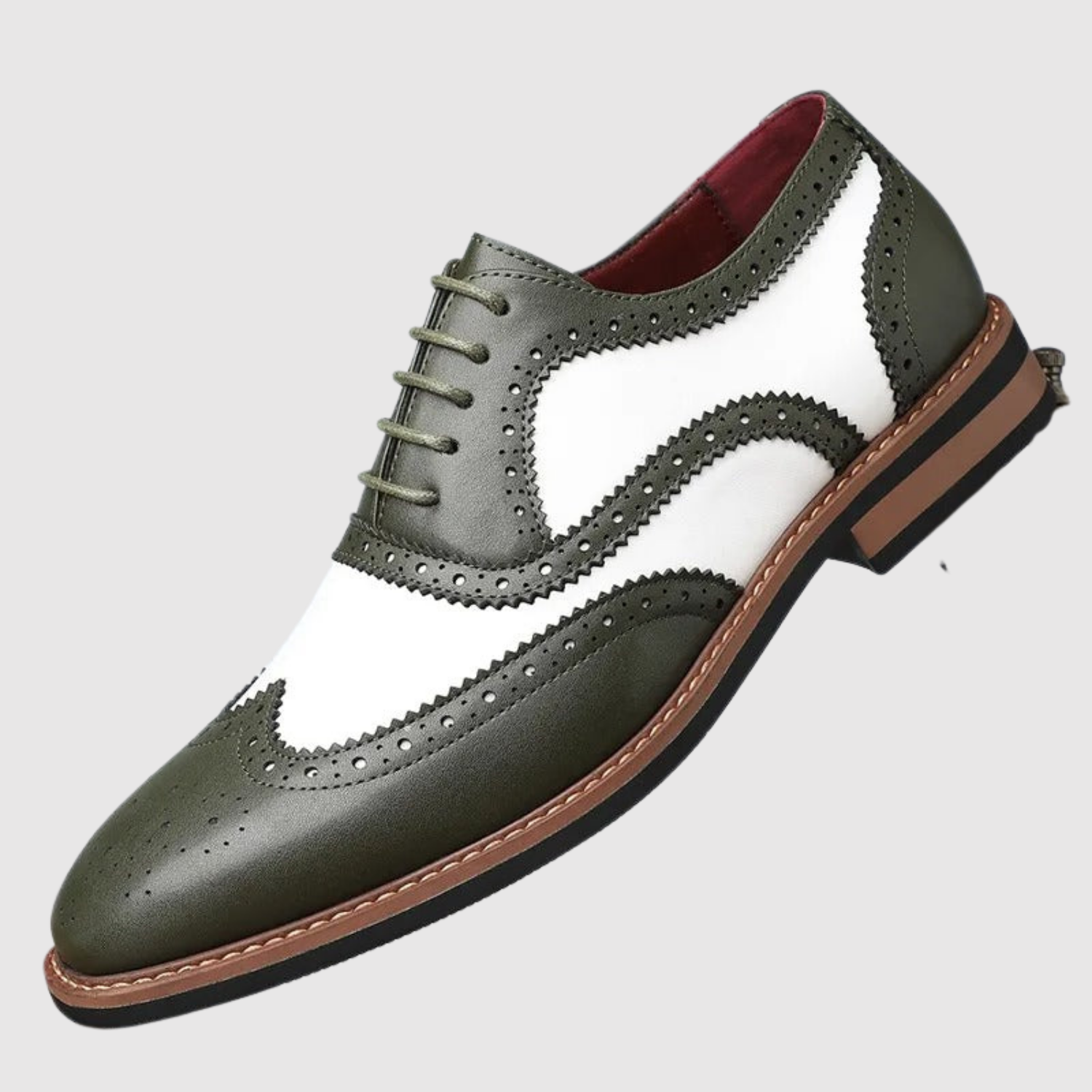 Viktor – Chaussures pour hommes en cuir bicolore avec détails brodés