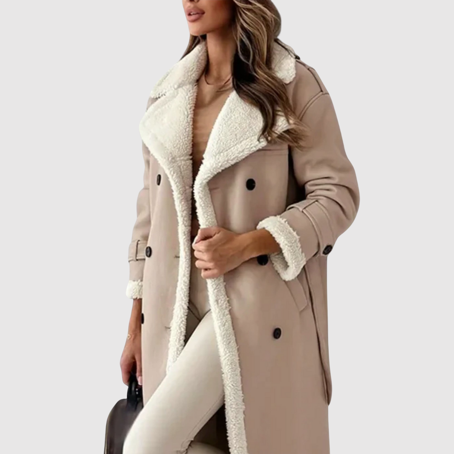 Jelena – Manteau long avec imitation duvet