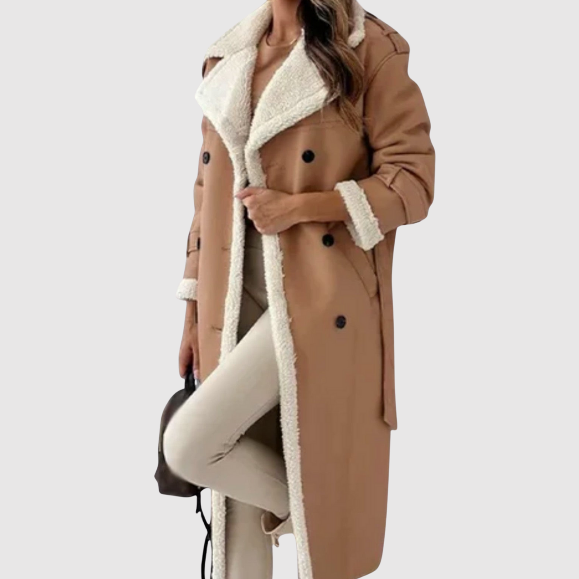Jelena – Manteau long avec imitation duvet