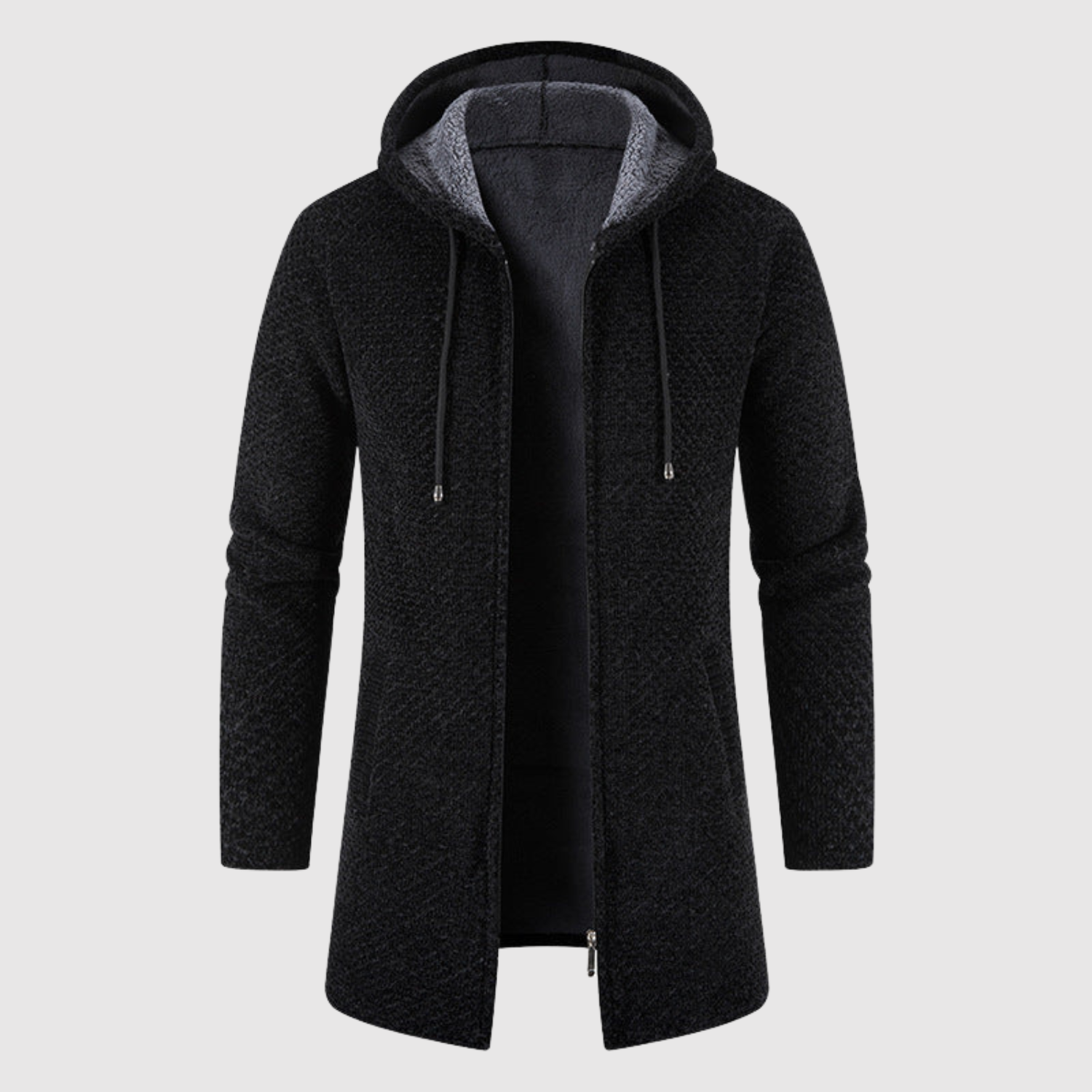 Marek - Pull long en tricot avec capuche
