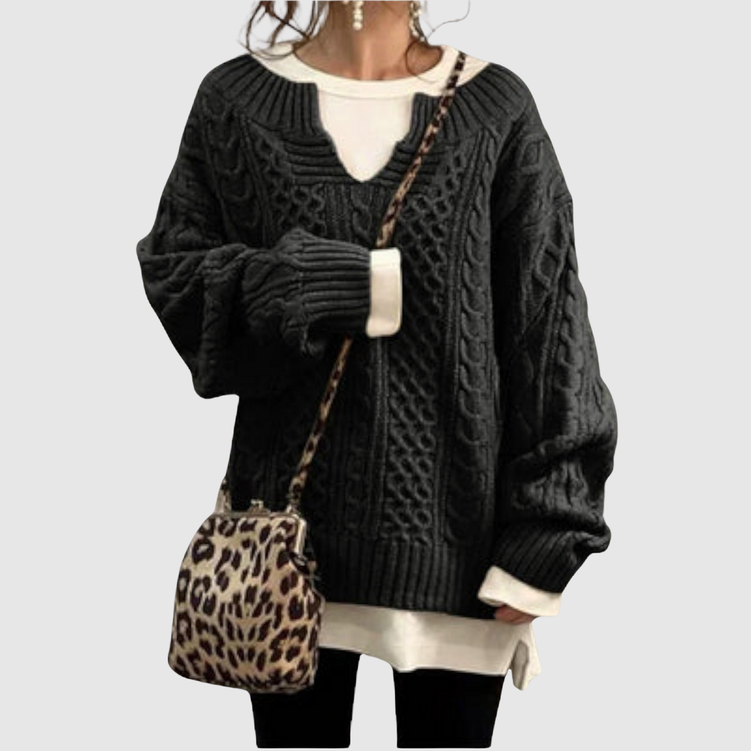 Nora – Pull en torsades avec une silhouette confortable
