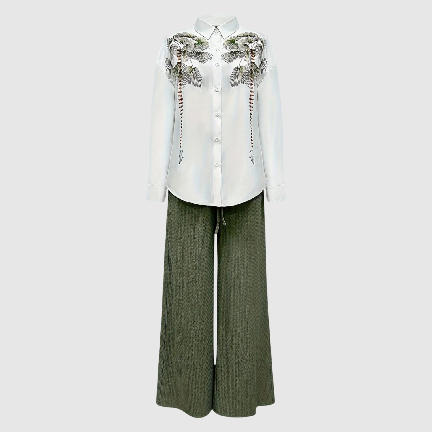 Inès – Ensemble élégant avec chemise et pantalons larges