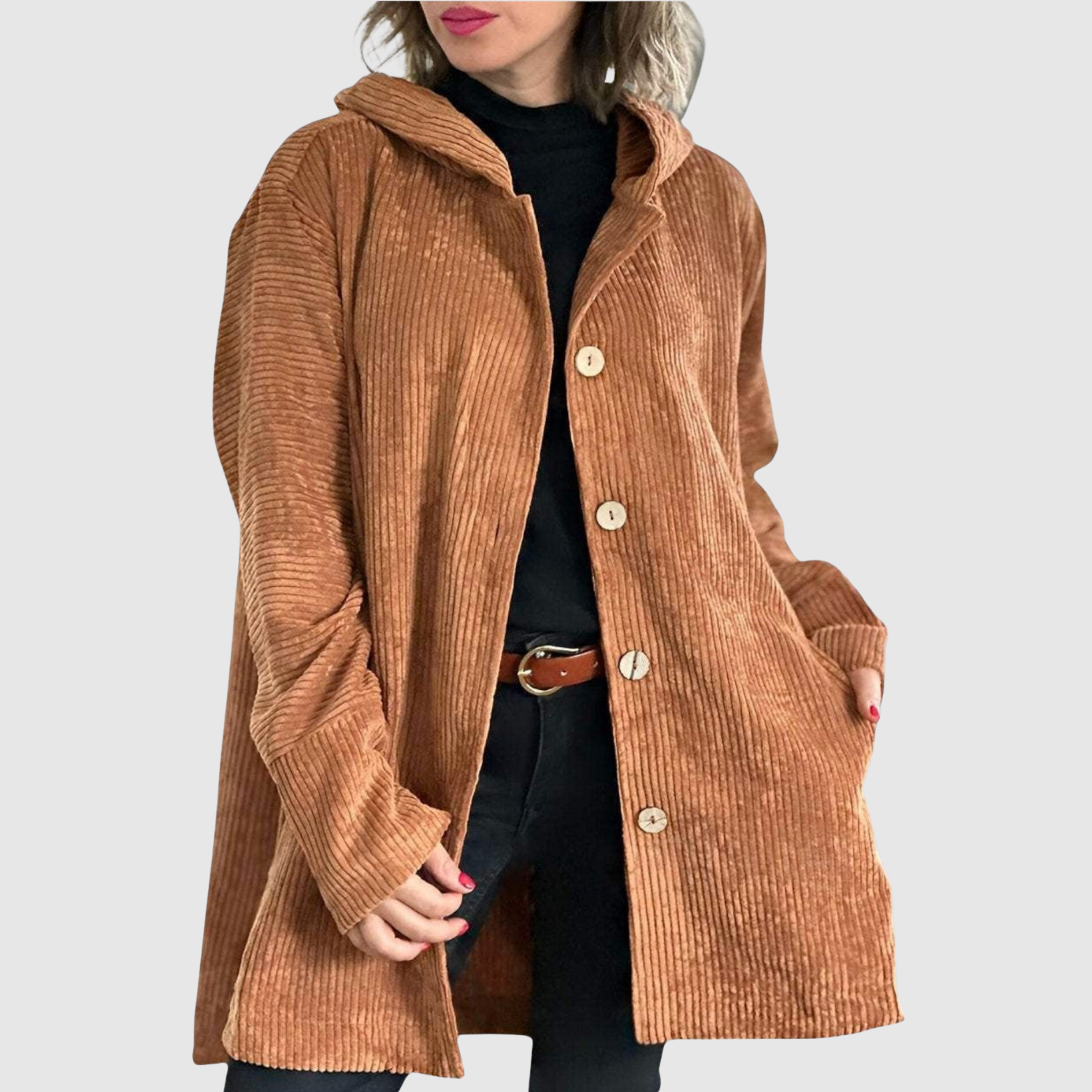 Jelena – Manteau long avec motif en velours