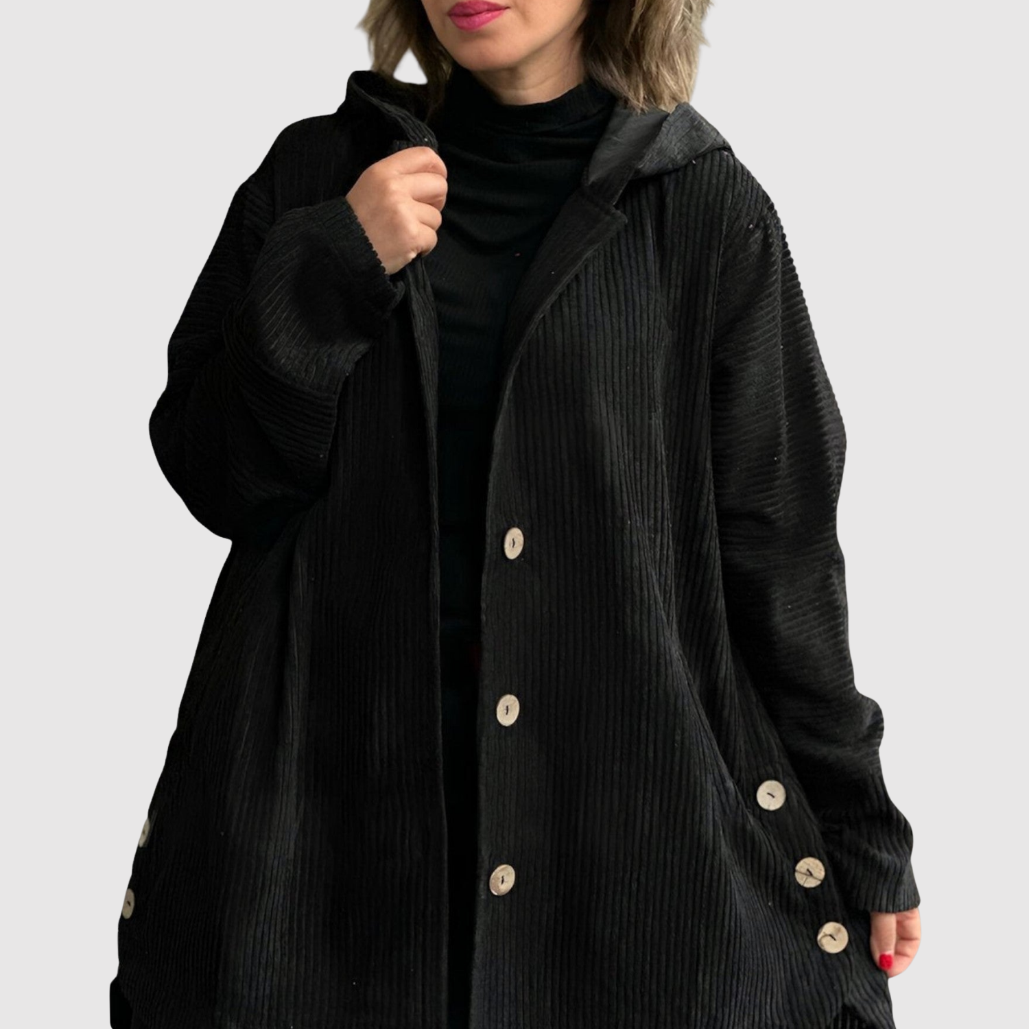 Jelena – Manteau long avec motif en velours