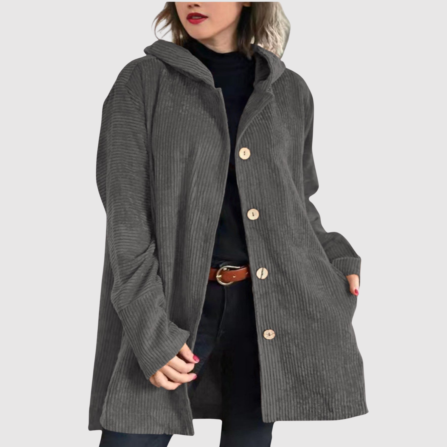 Jelena – Manteau long avec motif en velours