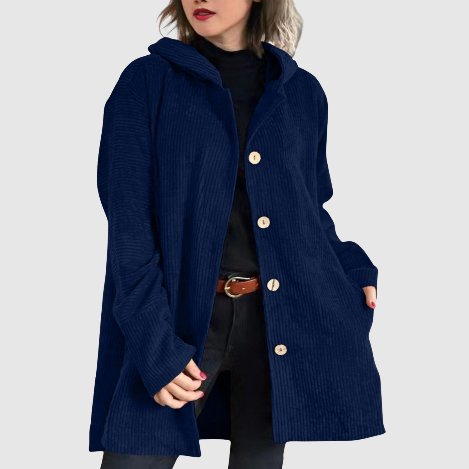 Jelena – Manteau long avec motif en velours