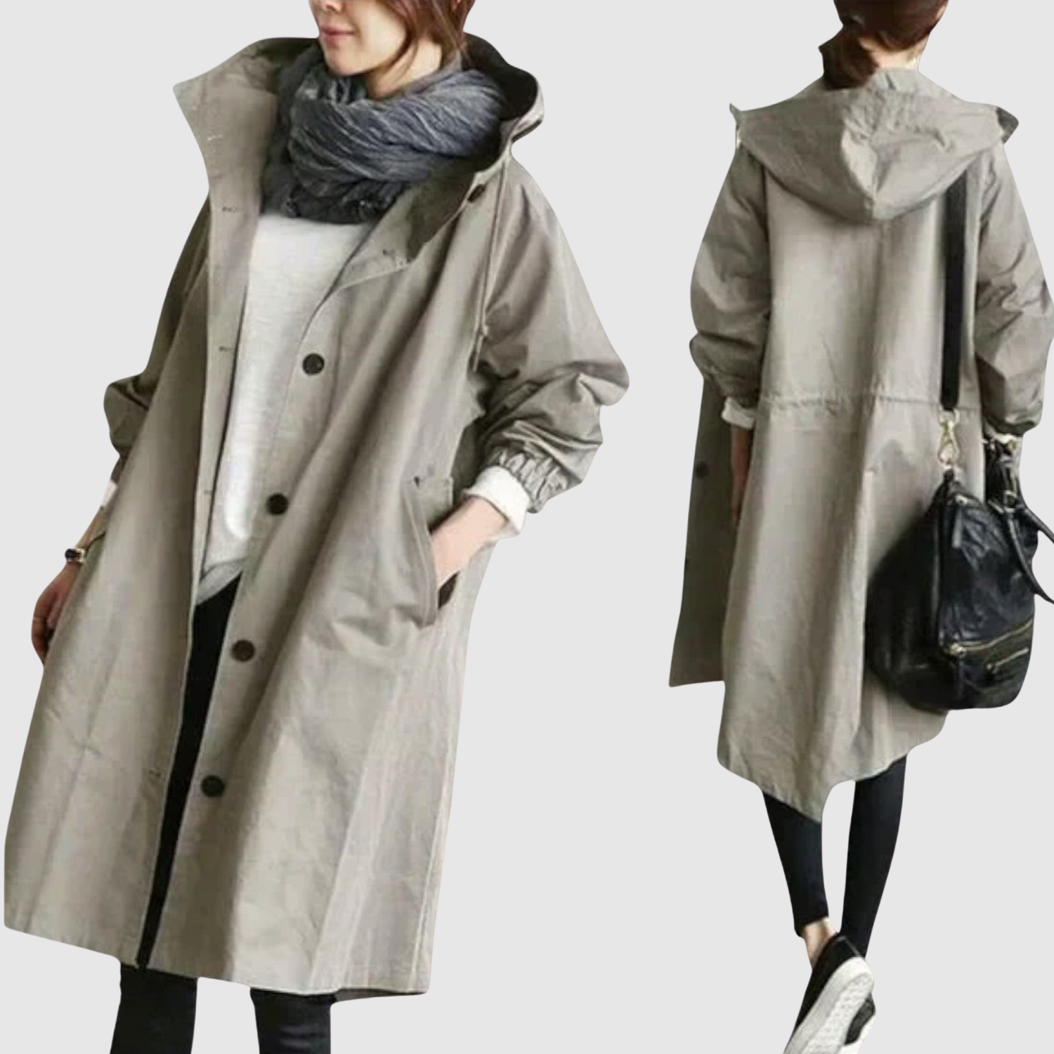 Jelena – Long manteau léger avec capuche