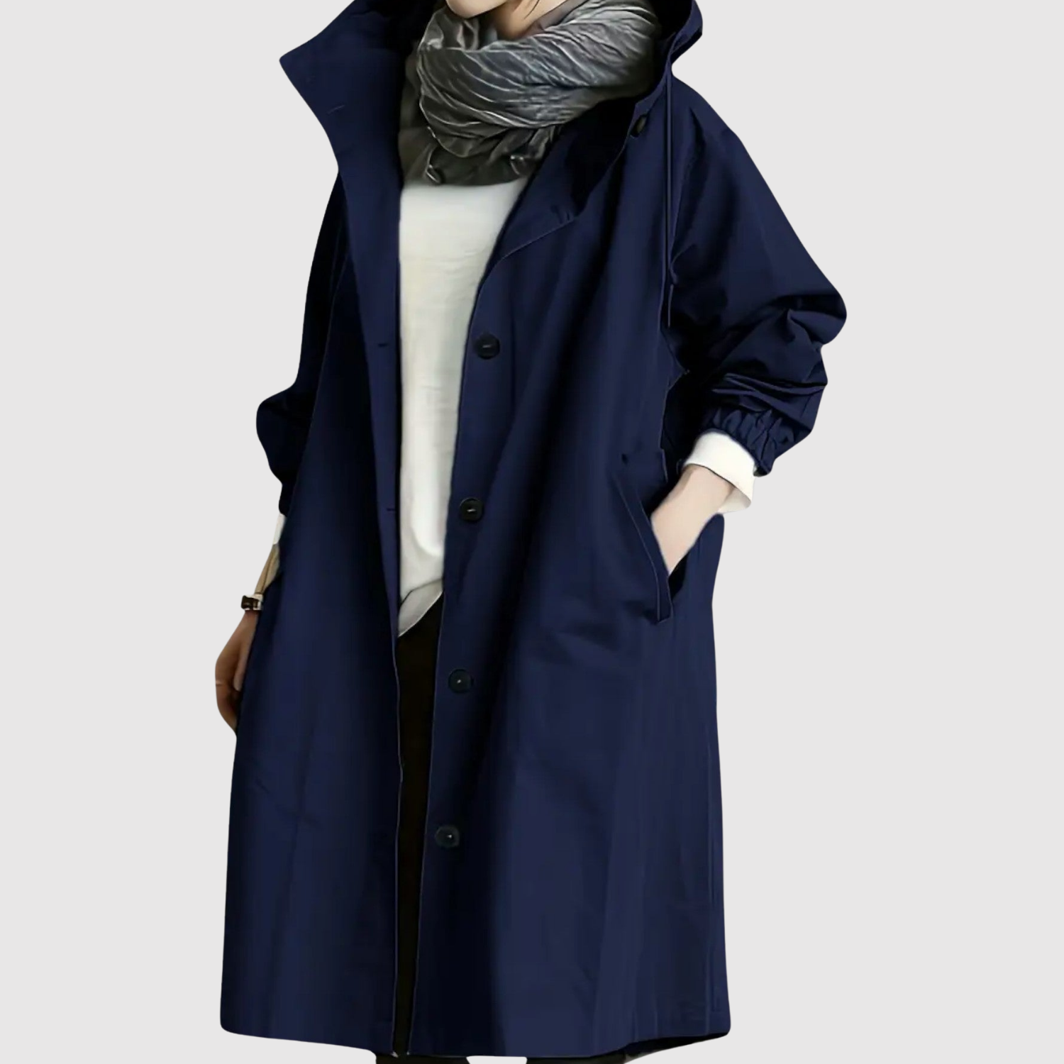 Jelena – Long manteau léger avec capuche