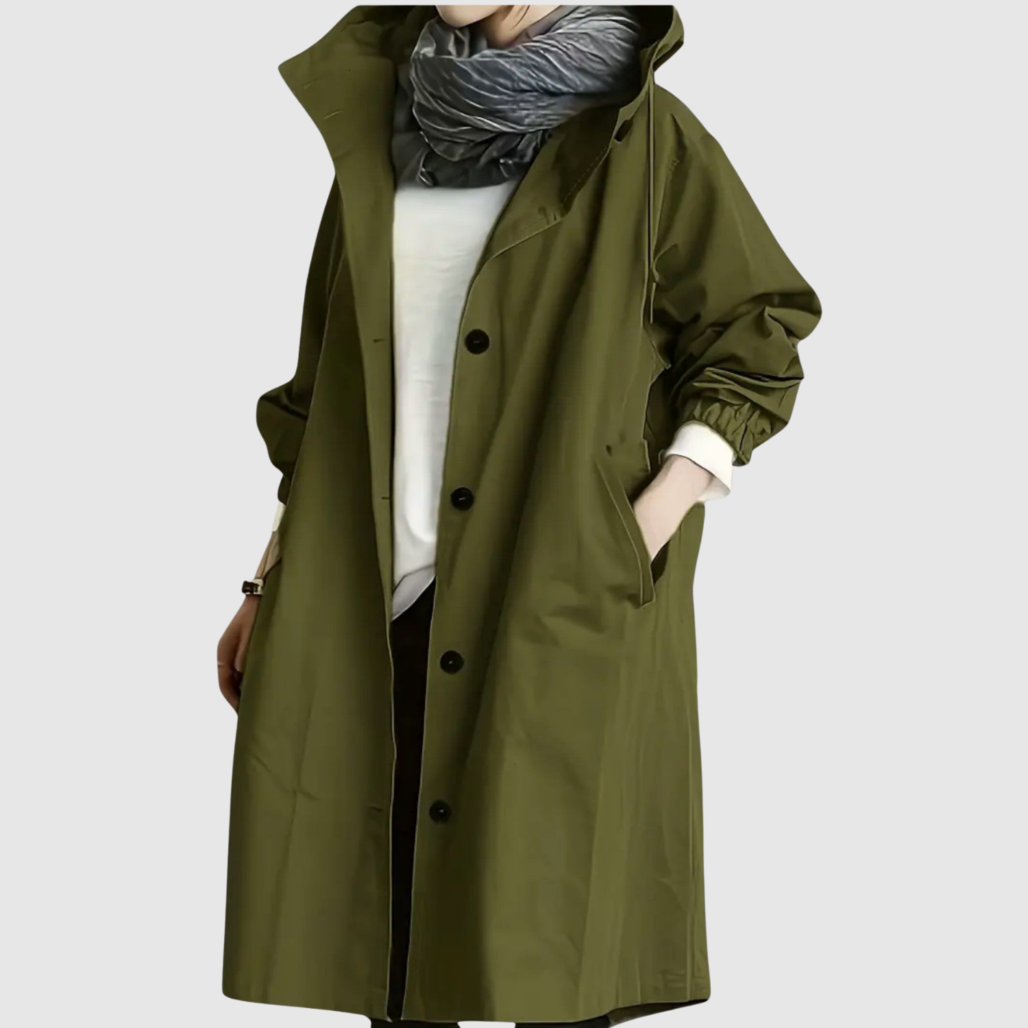 Jelena – Long manteau léger avec capuche