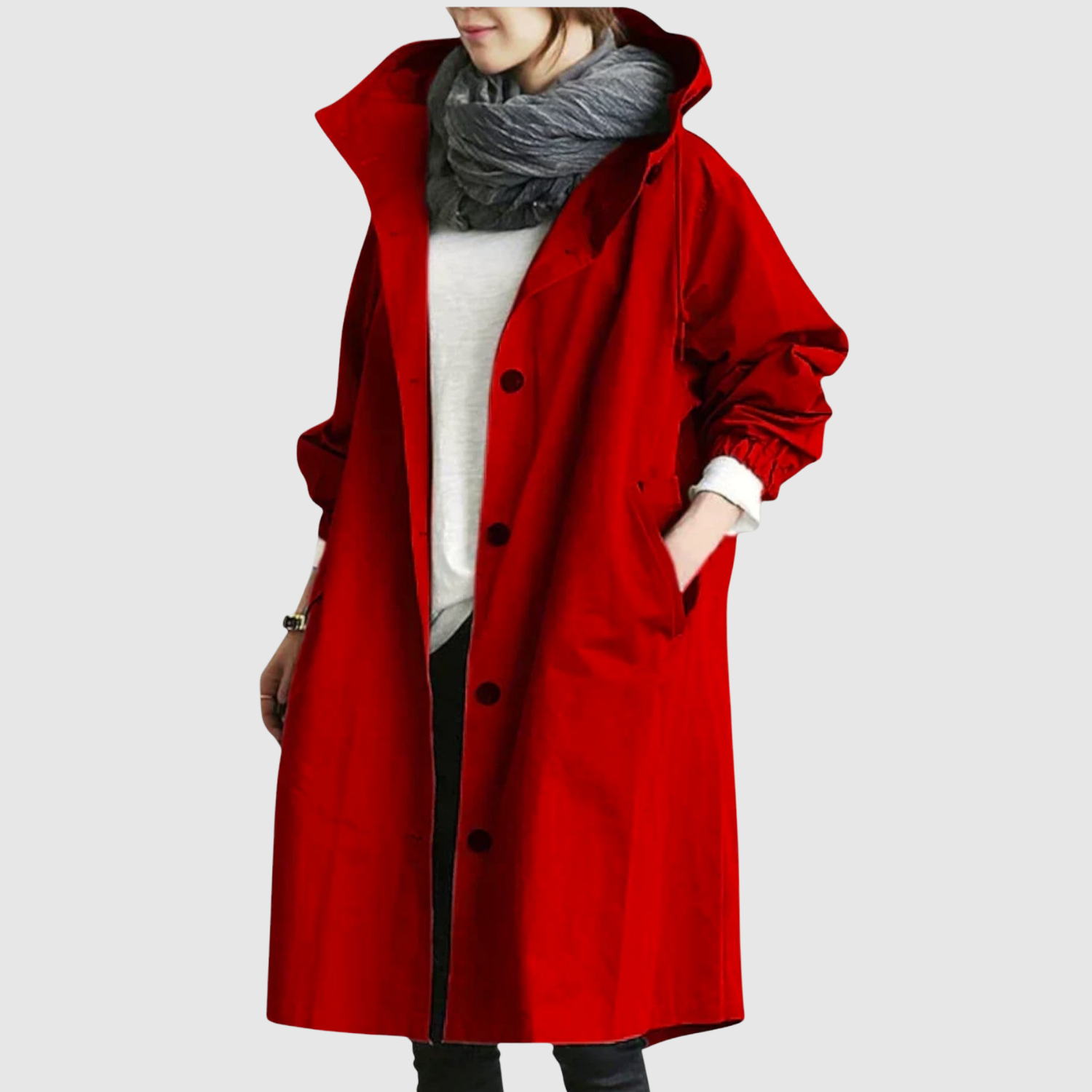 Jelena – Long manteau léger avec capuche