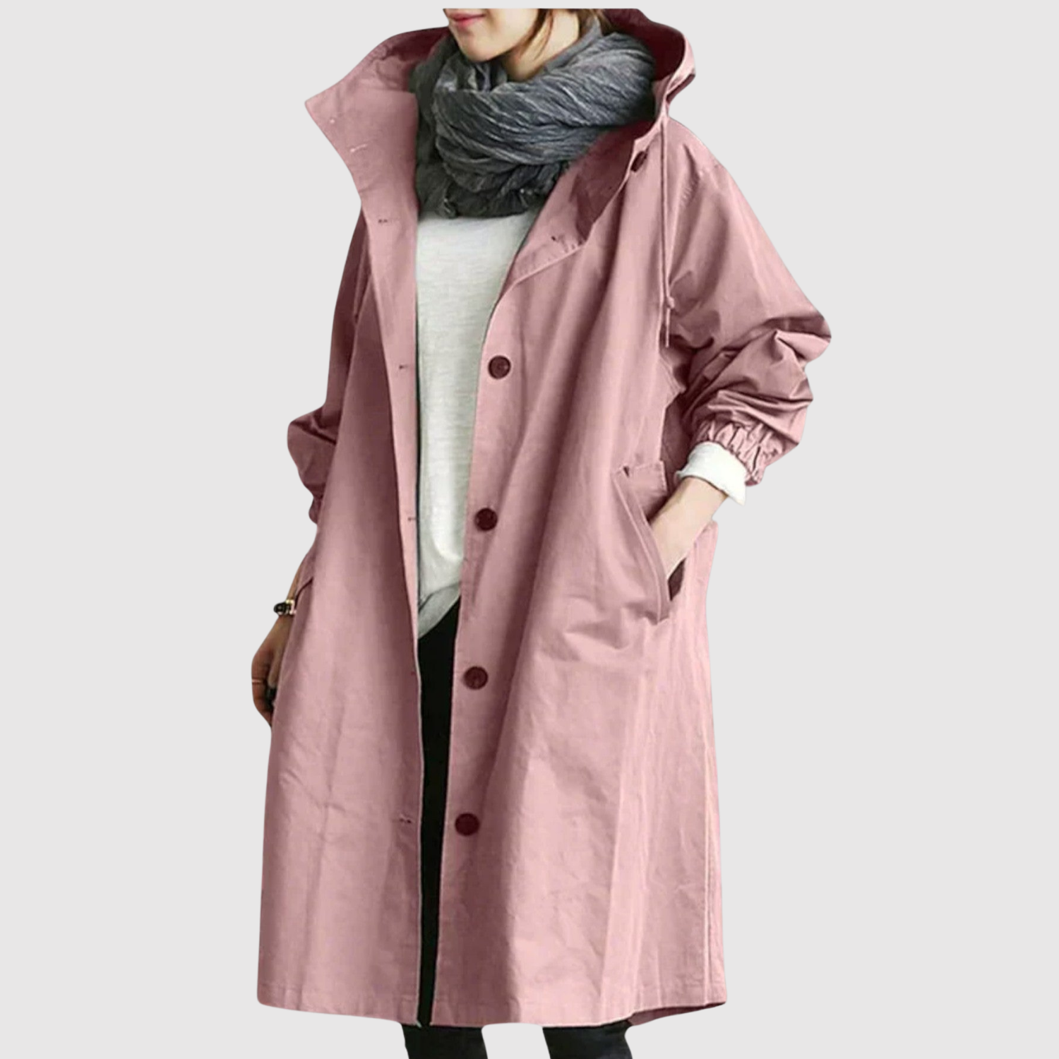 Jelena – Long manteau léger avec capuche