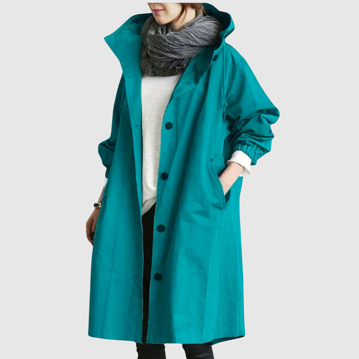 Jelena – Long manteau léger avec capuche
