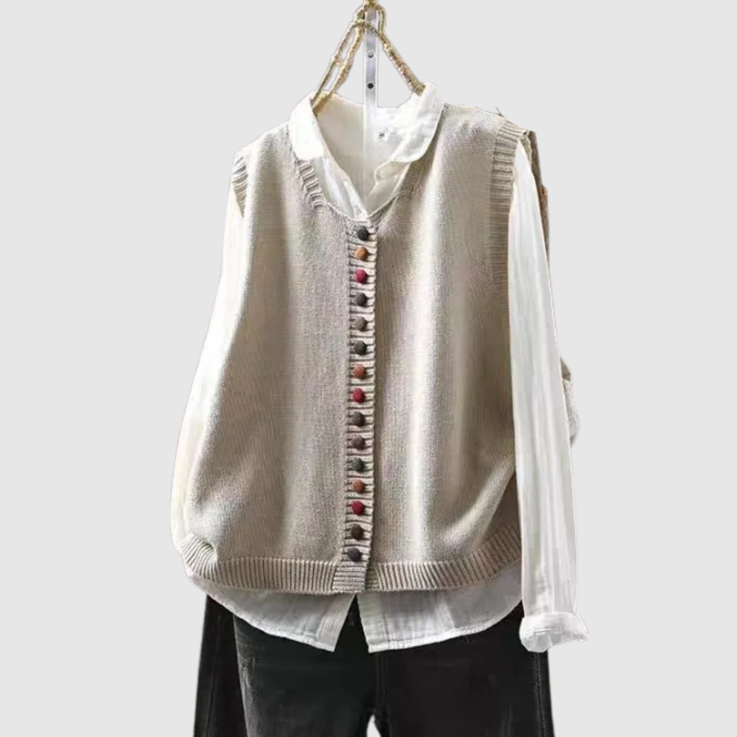 Nora - Cardigan boho avec des boutons et des détails vintage