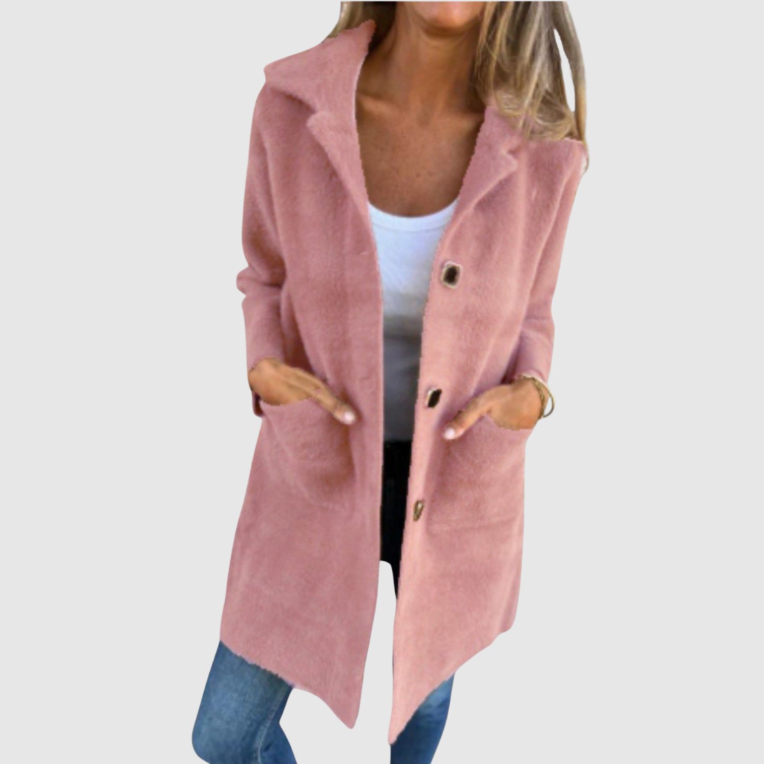 Jelena – Long manteau avec des boutons classiques