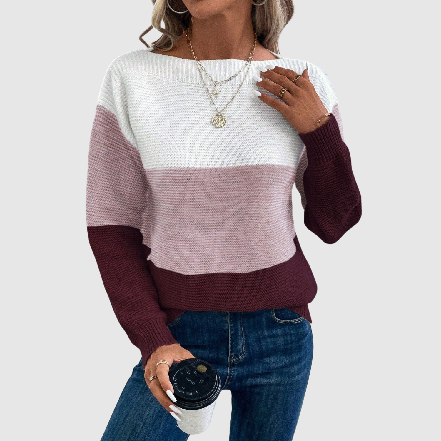 Amelia – Pull avec des blocs de couleurs