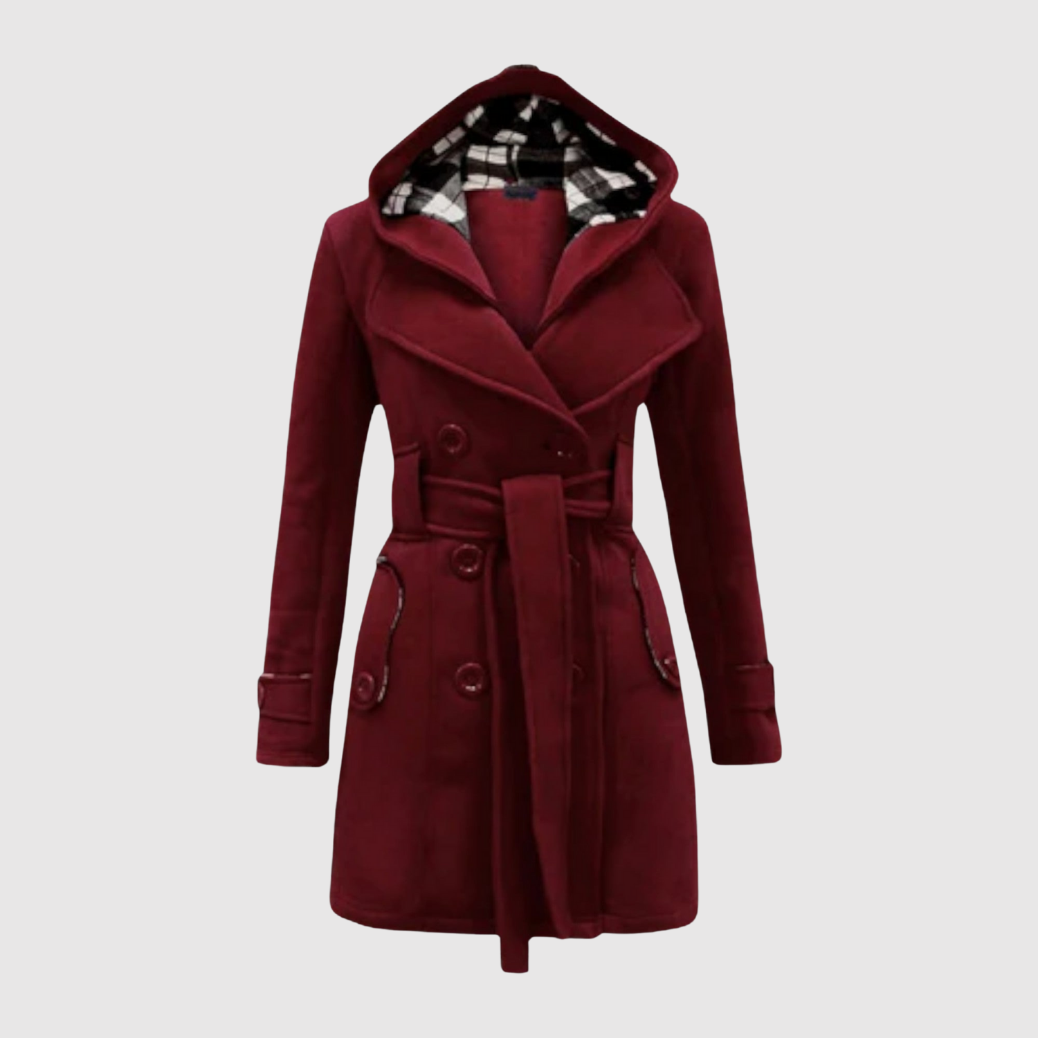 Jelena – Long manteau avec ceinture et capuche