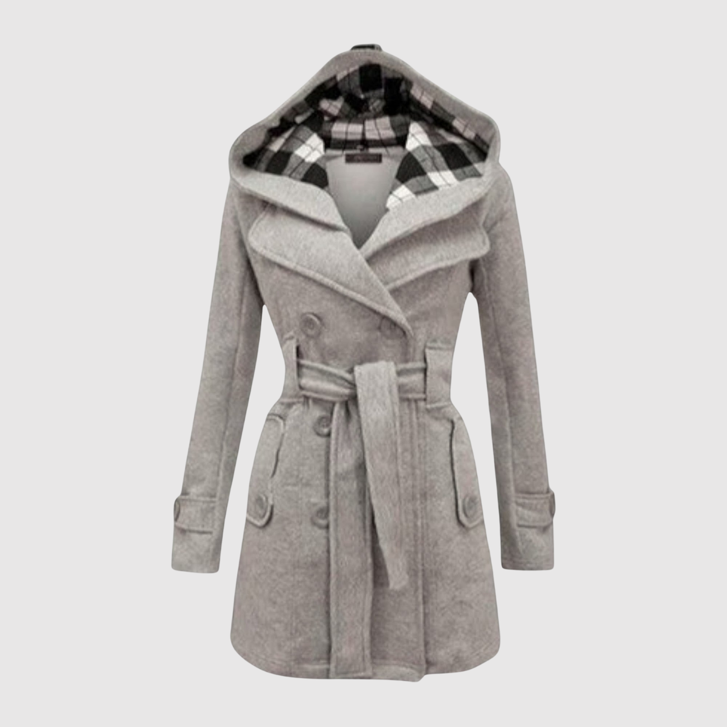 Jelena – Long manteau avec ceinture et capuche