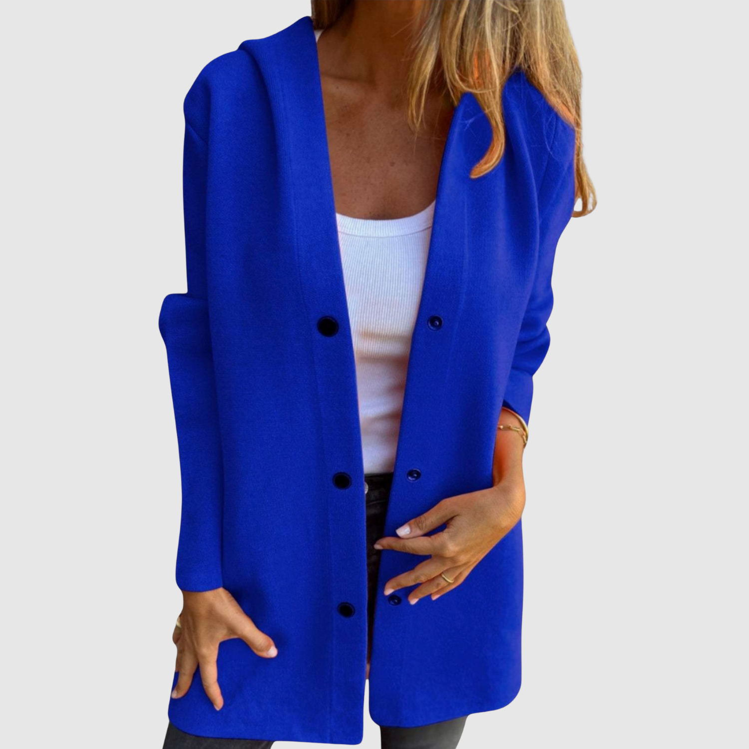 Jelena – Veste légère au look tissé et boutons