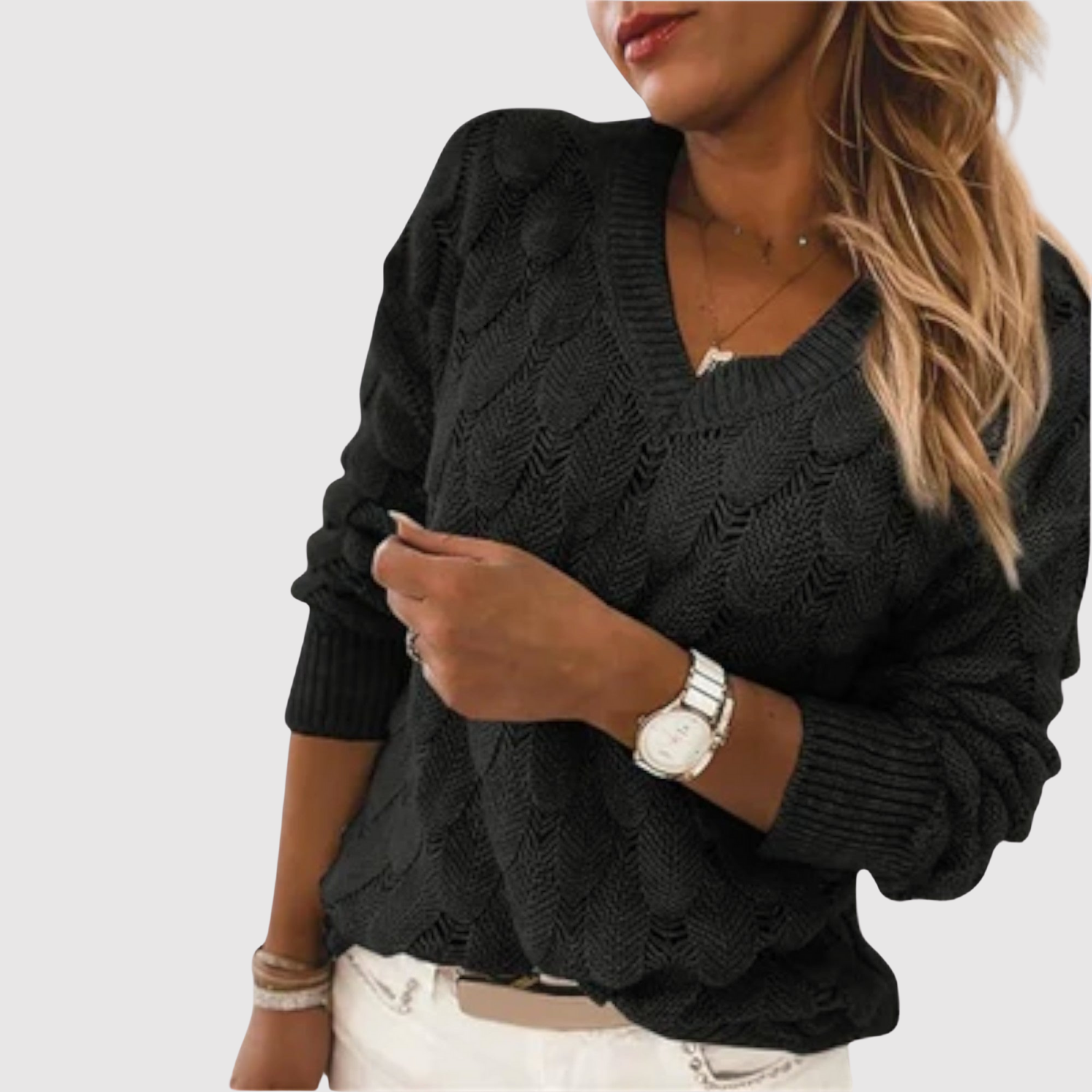 Nora – Pull avec un motif tissé