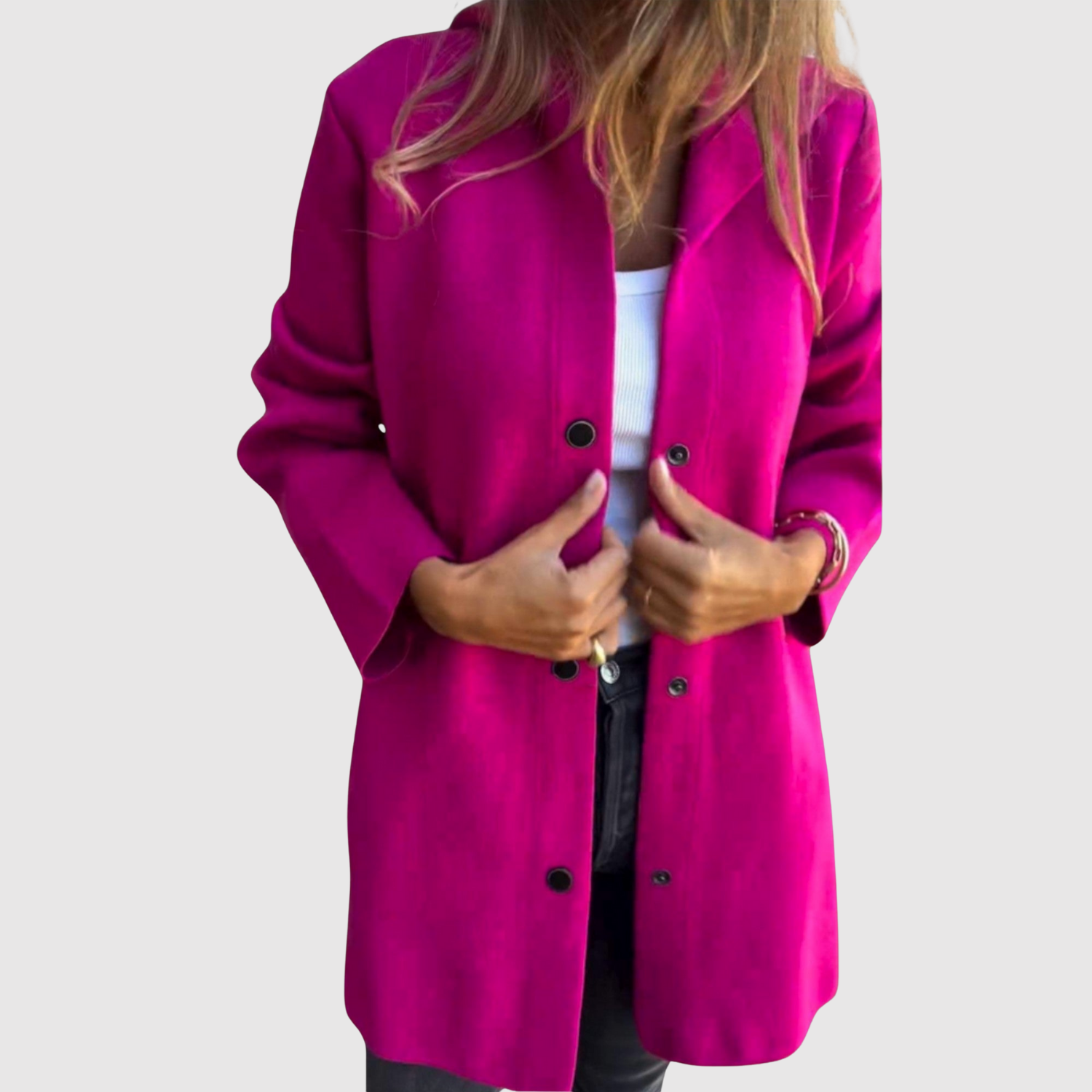 Jelena – Veste légère au look tissé et boutons
