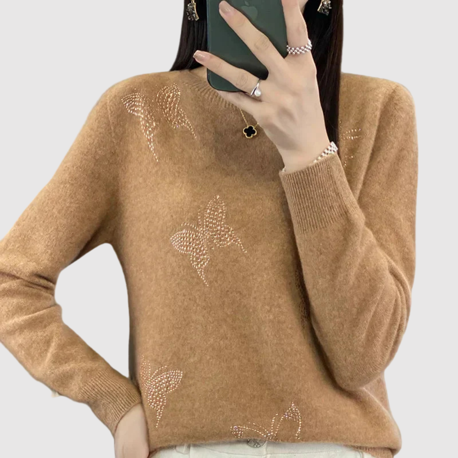 Nora – Pull tissé avec un motif subtil d'étoile