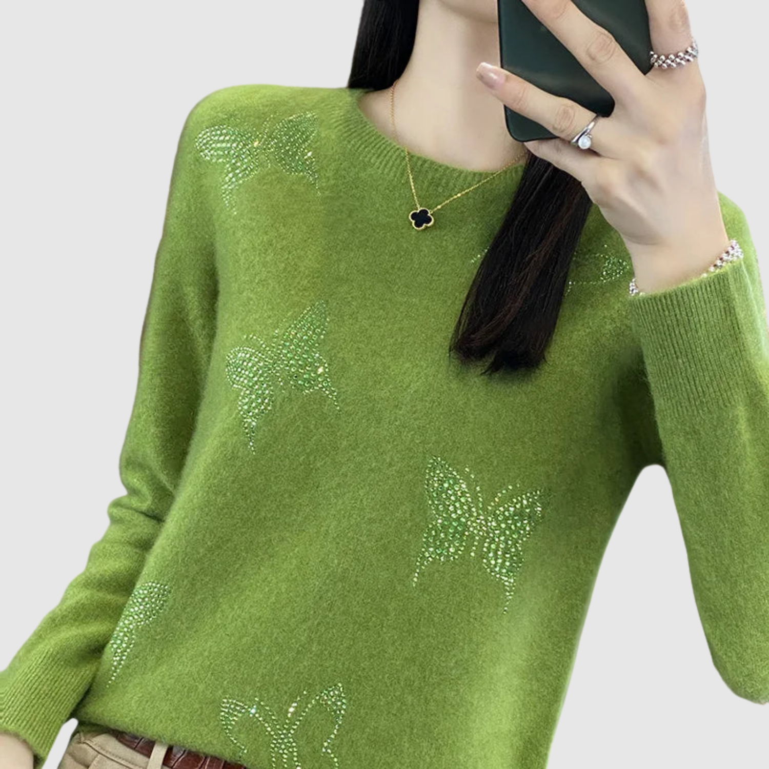 Nora – Pull tissé avec un motif subtil d'étoile
