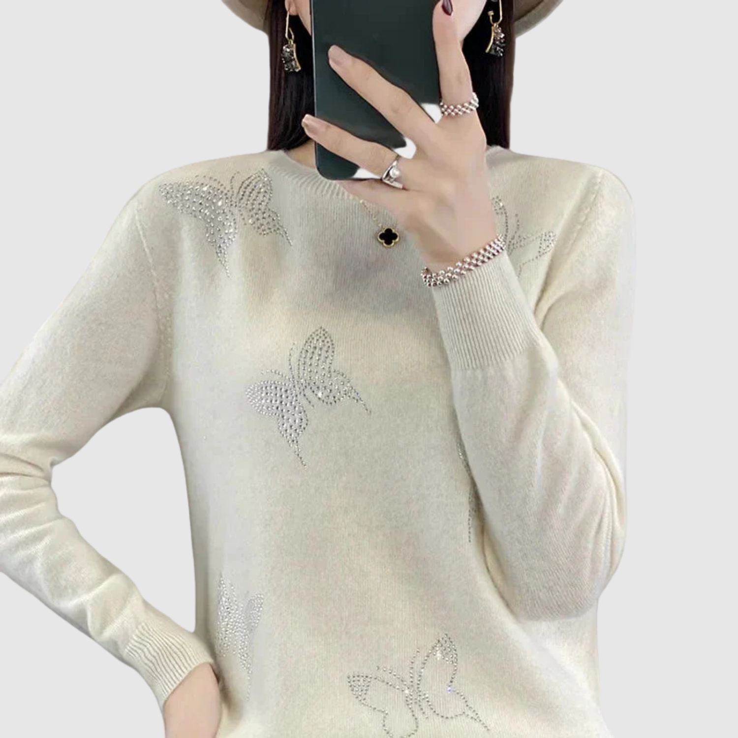 Nora – Pull tissé avec un motif subtil d'étoile