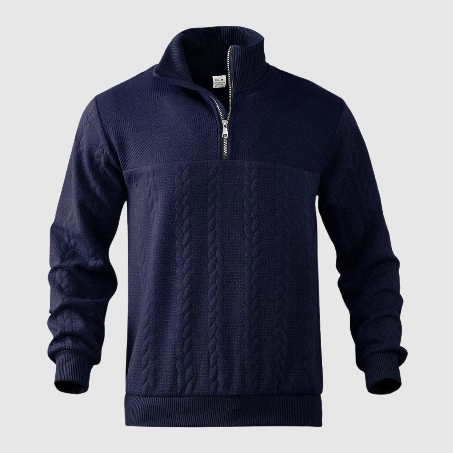 Daniel - Pull en maille premium avec zip demi-ouvert