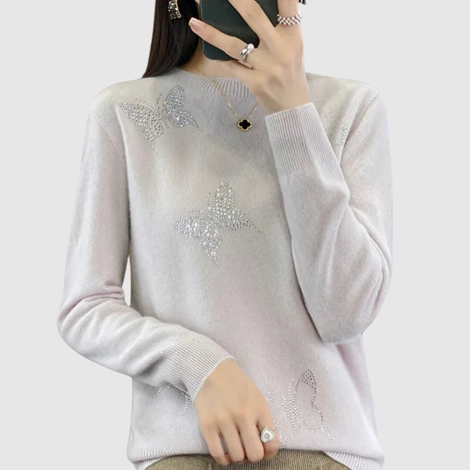 Nora – Pull tissé avec un motif subtil d'étoile