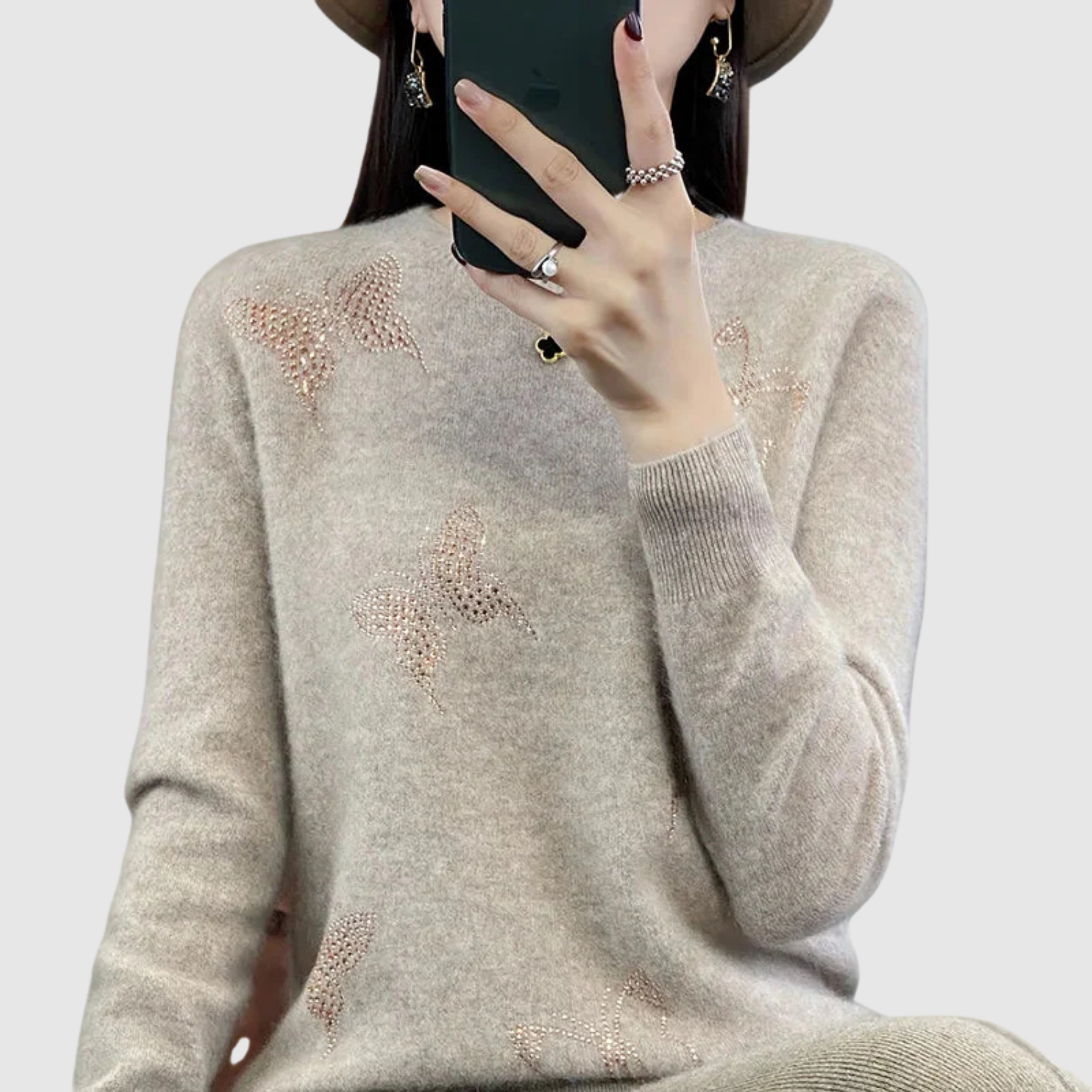 Nora – Pull tissé avec un motif subtil d'étoile