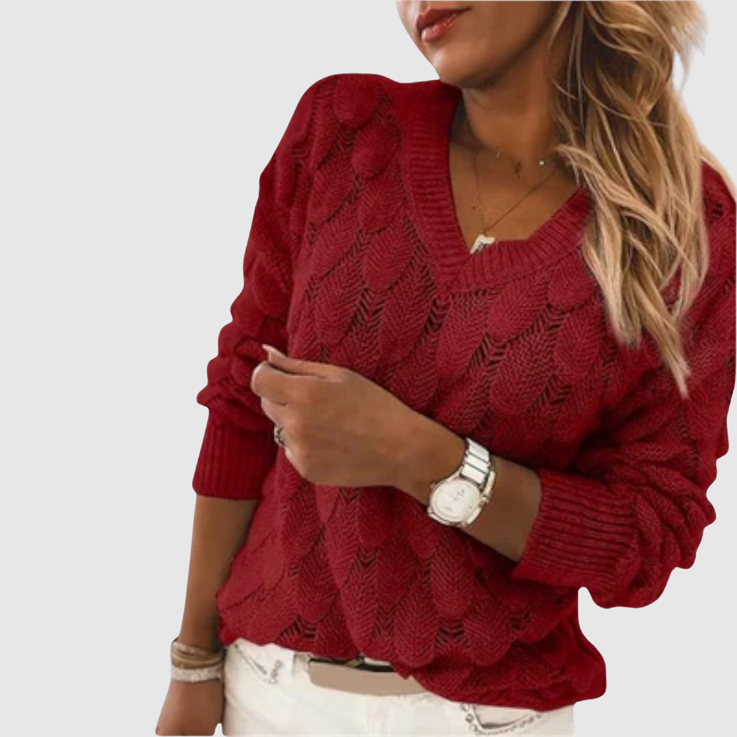 Nora – Pull avec motif tissé