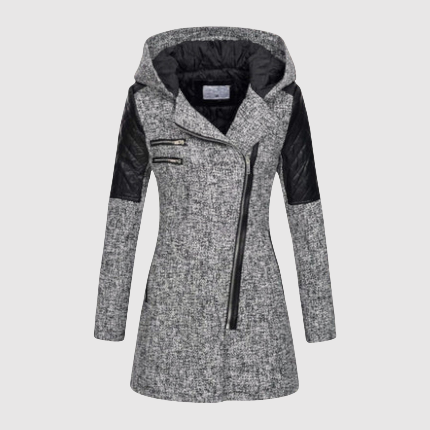 Jelena – Long manteau avec fermeture éclair asymétrique