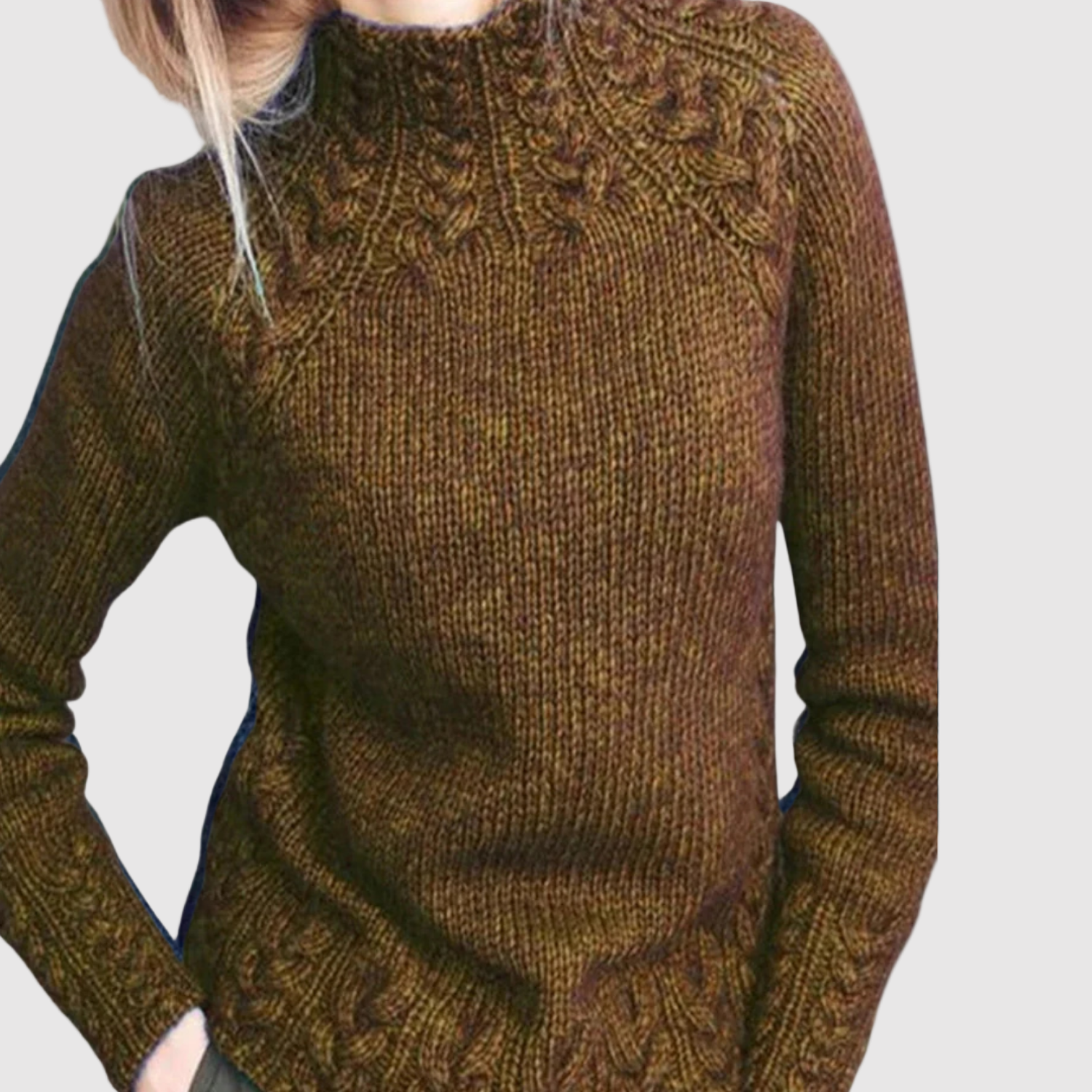 Nora – Pull à col haut avec un motif subtil