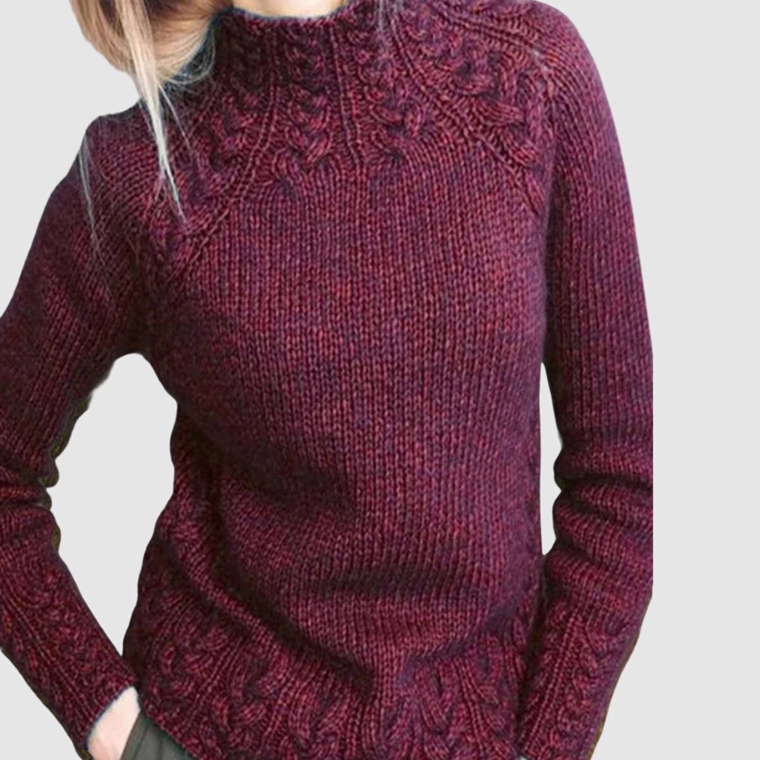 Nora – Pull à col haut avec un motif subtil