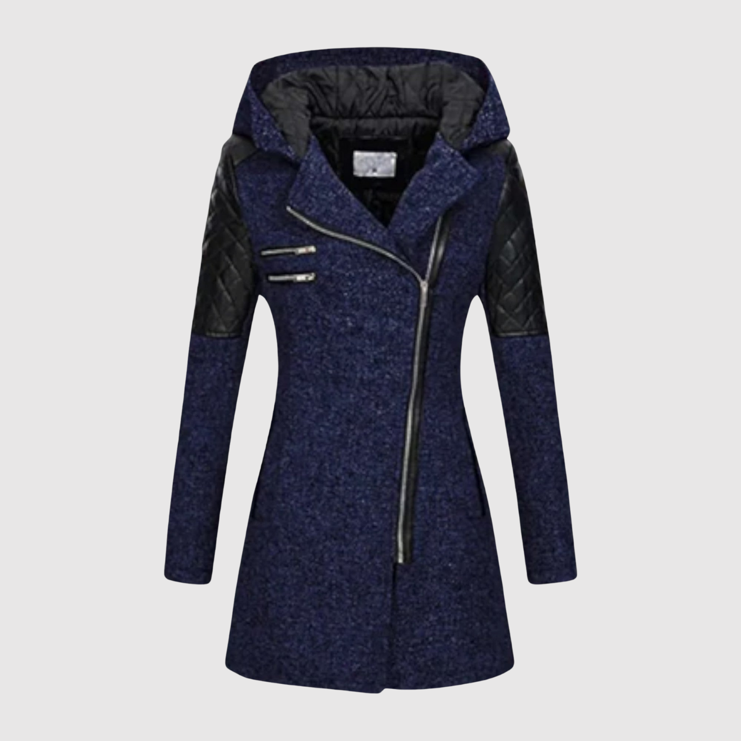 Jelena – Long manteau avec fermeture éclair asymétrique