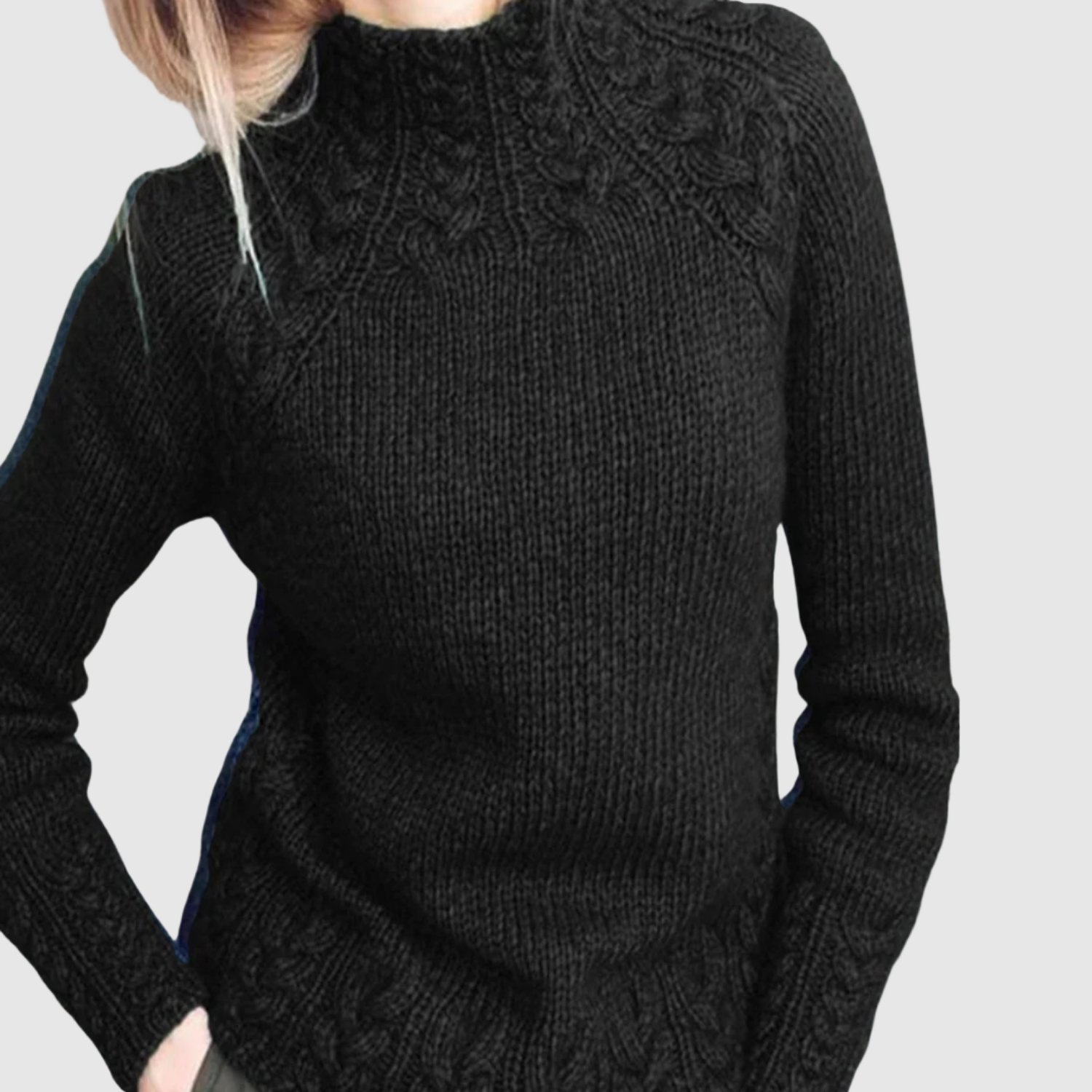 Nora – Pull à col haut avec un motif subtil