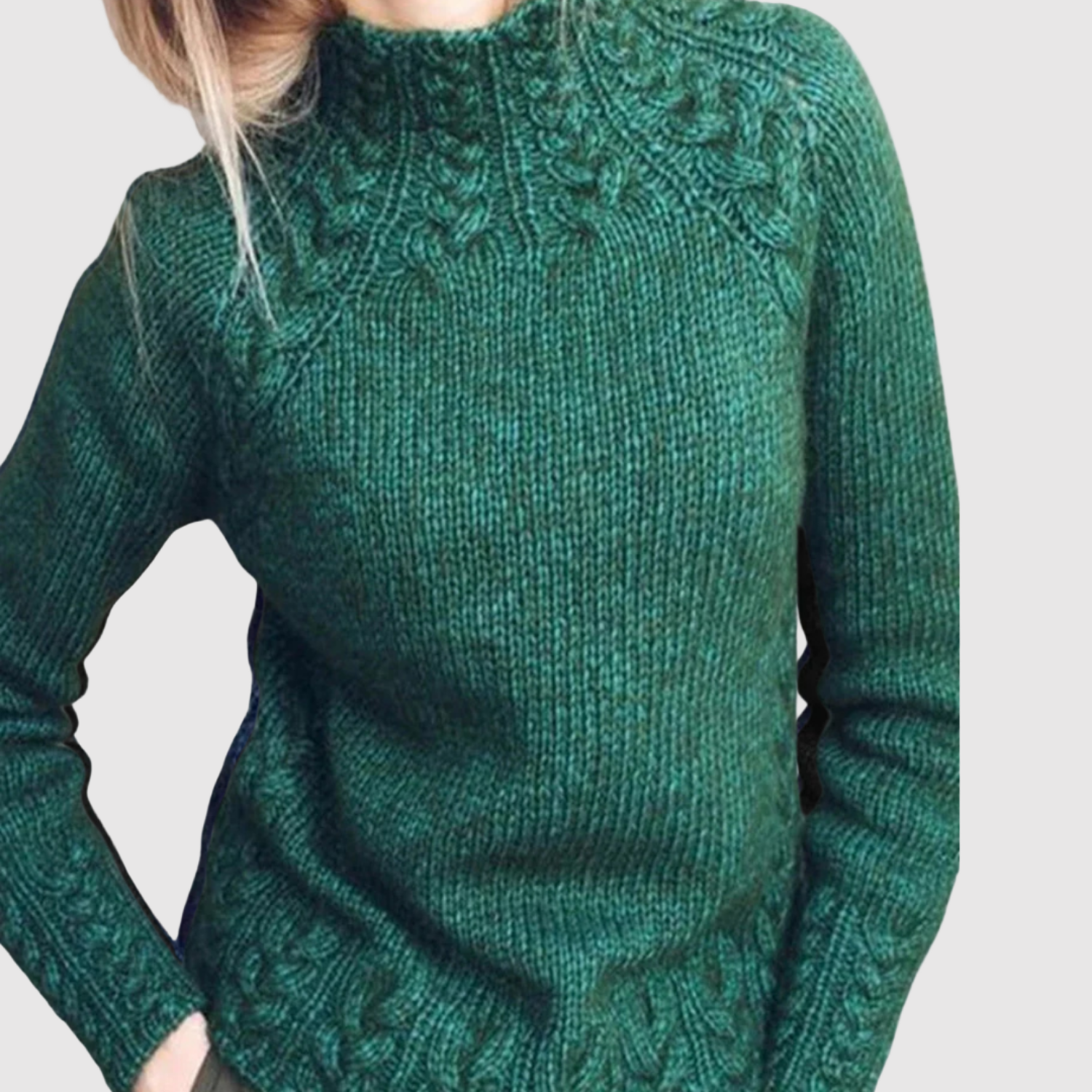 Nora – Pull à col haut avec un motif subtil