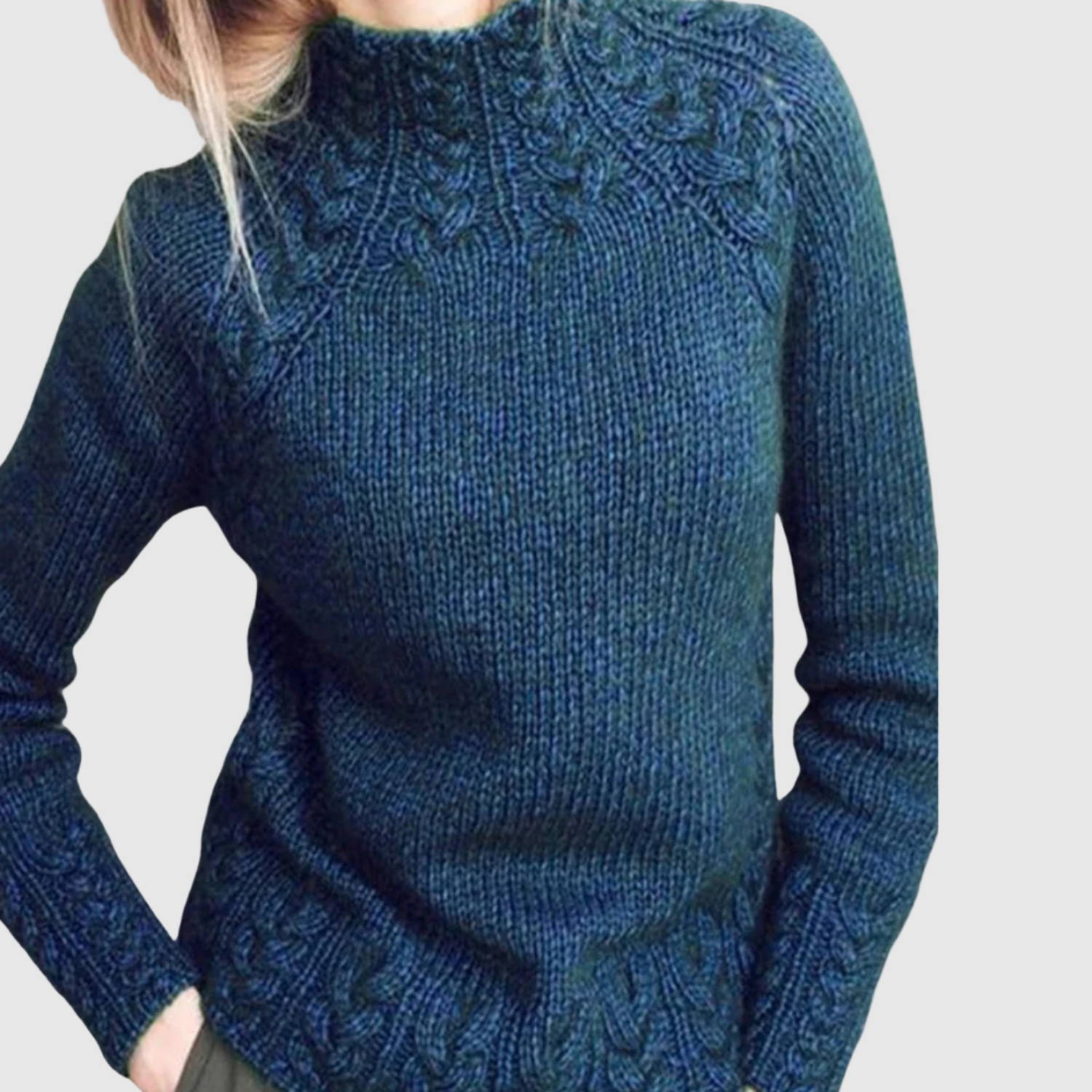 Nora – Pull à col haut avec un motif subtil
