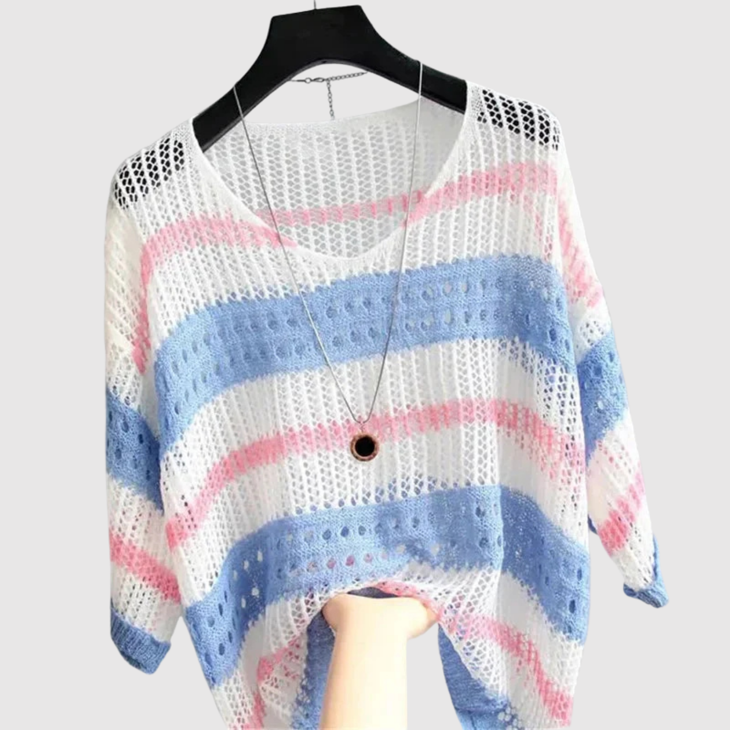 Nora – Pull léger à rayures pastel