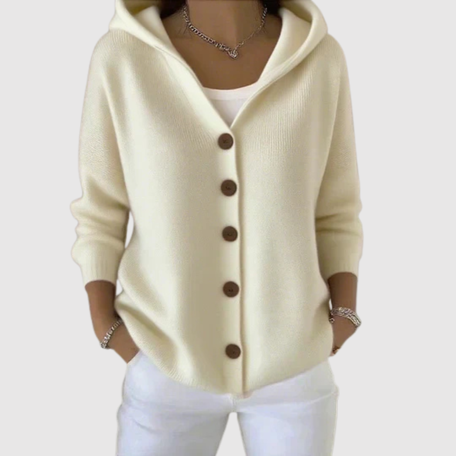 Nora – Sweat à capuche avec boutons