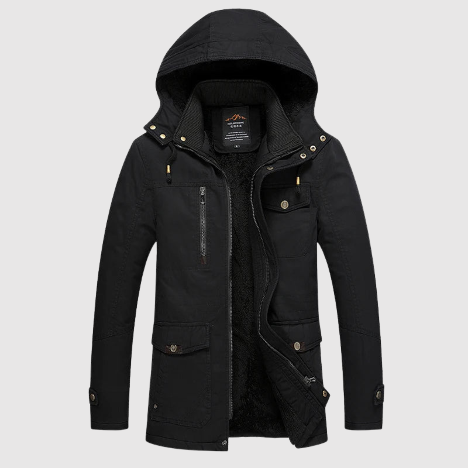 Marek – Veste d'hiver en laine avec ceinture et capuche